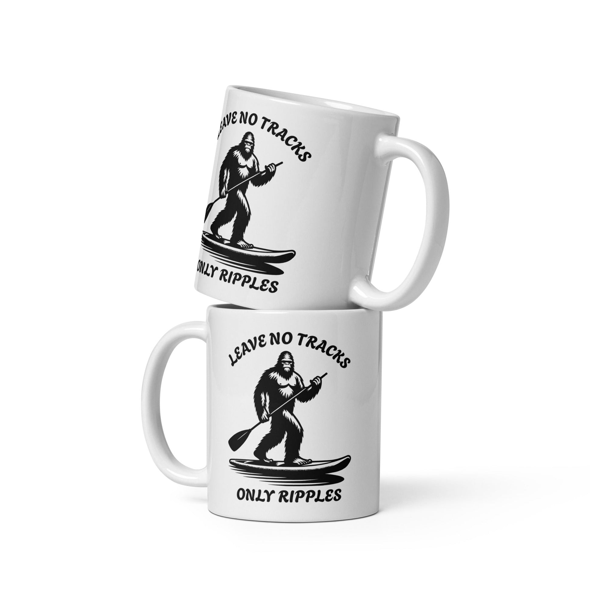 Leave No Tracks Only Ripples White Glossy Mug (11 oz, 15 oz, 20 oz) - Mugs - Discovery Co.