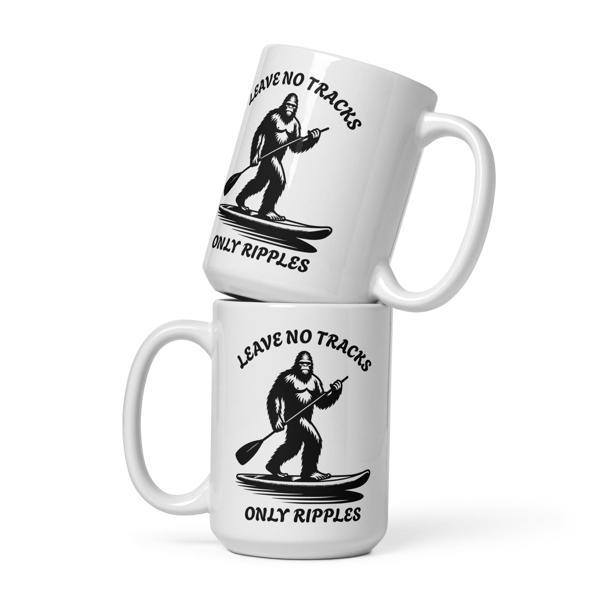 Leave No Tracks Only Ripples White Glossy Mug (11 oz, 15 oz, 20 oz) - Mugs - Discovery Co.