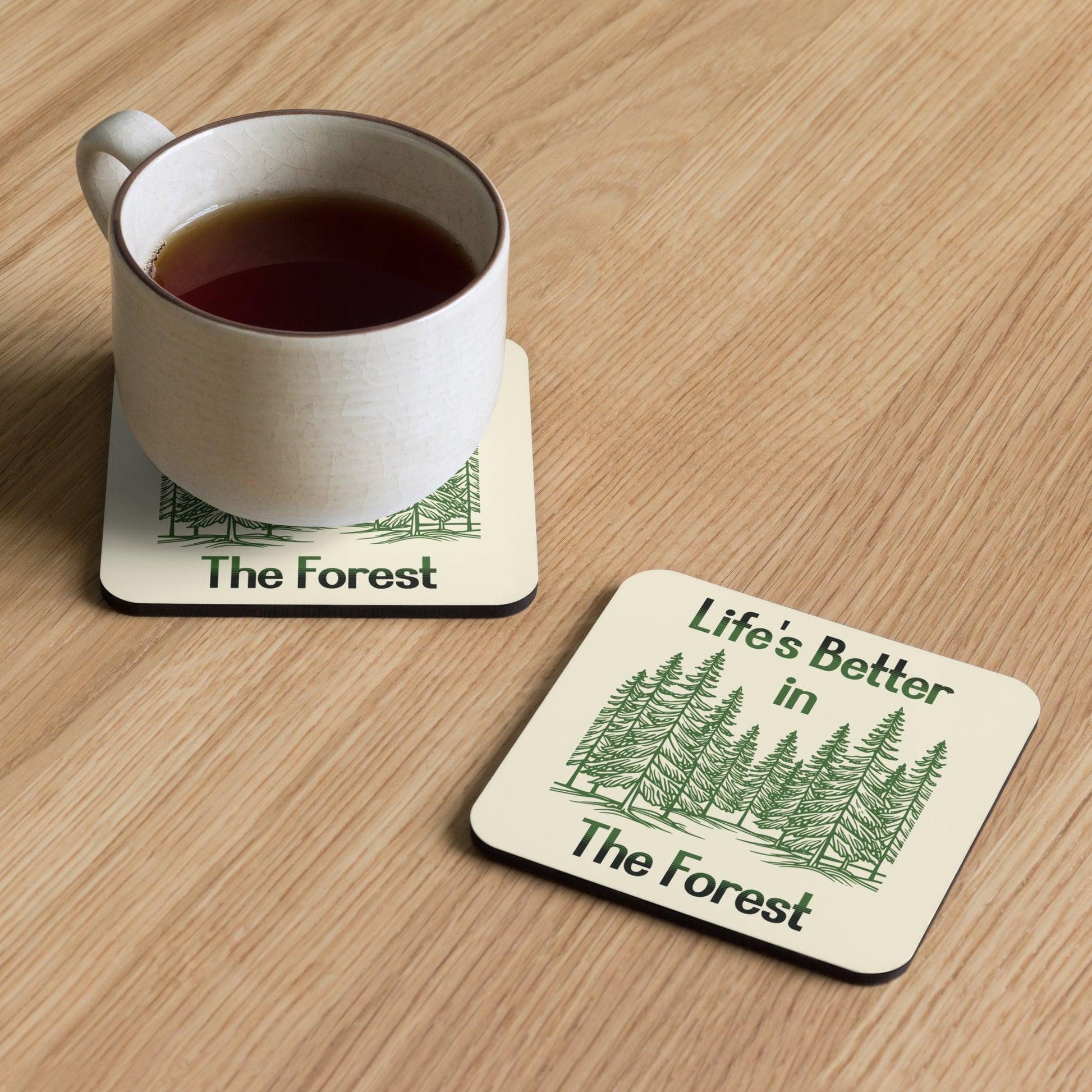 Life's Better In The Forest Cork - Back Coaster - Coasters - Discovery Co.