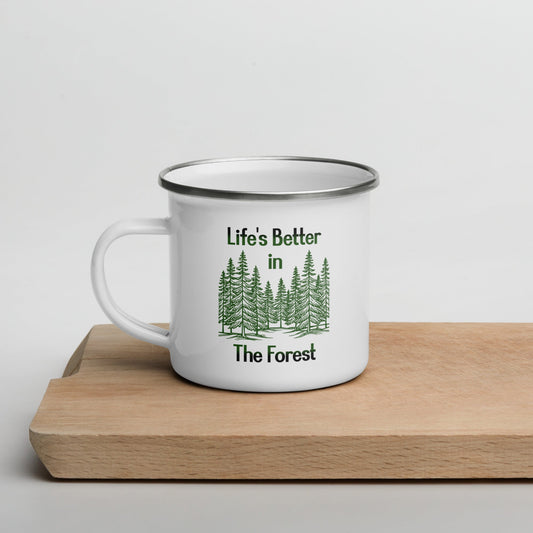 Life's Better In The Forest Enamel Mug - Mugs - Discovery Co.