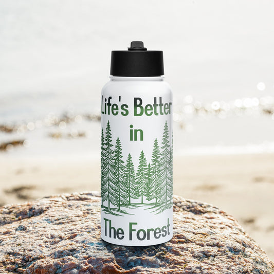 Life's Better In The Forest Stainless Steel Water Bottle With Straw Lid - Stainless Steel Water Bottle With Straw Lid - Discovery Co.
