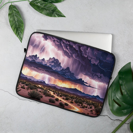 Lightening Over The Desert II Laptop Sleeve - Laptop Cases - Discovery Co.