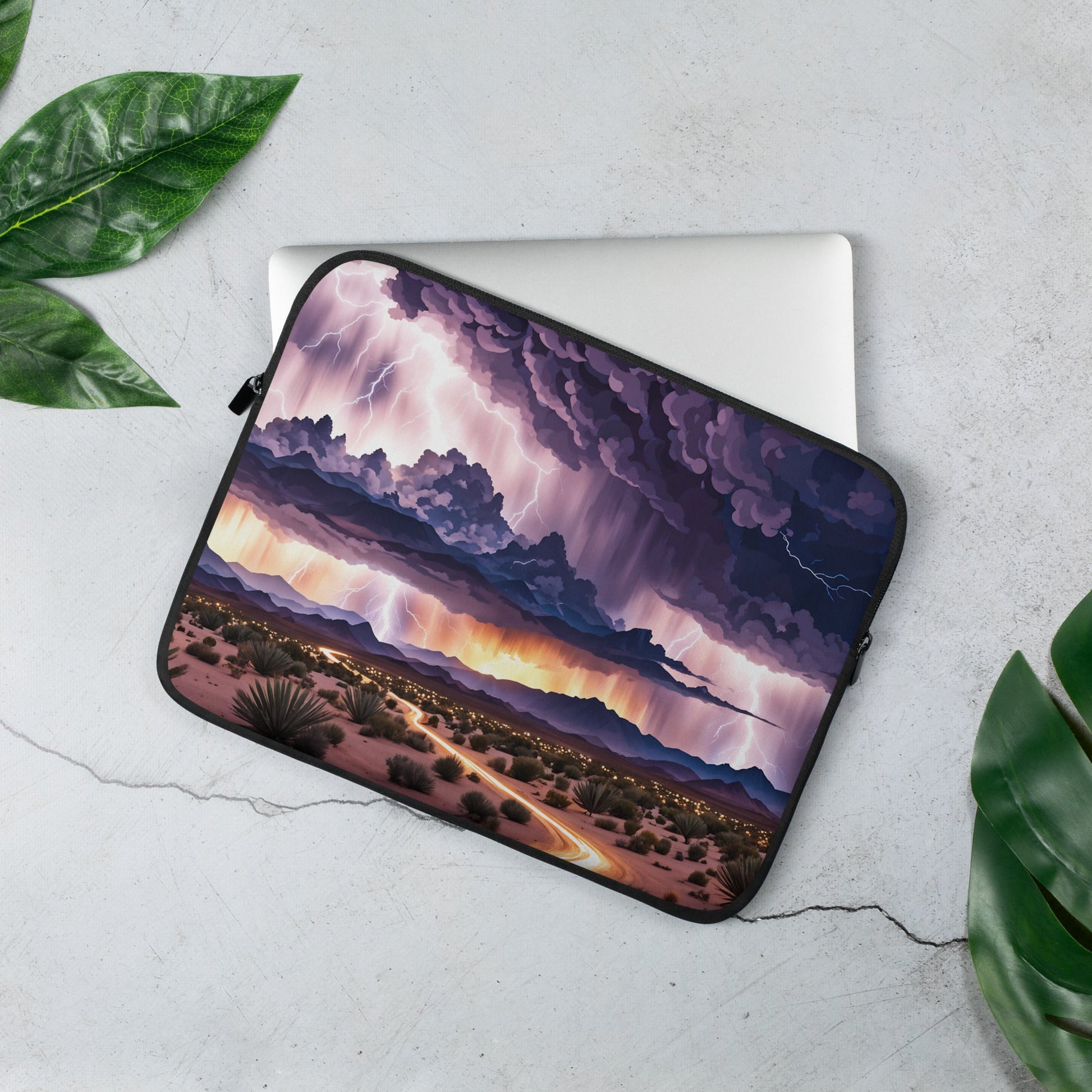 Lightening Over The Desert II Laptop Sleeve - Laptop Cases - Discovery Co.