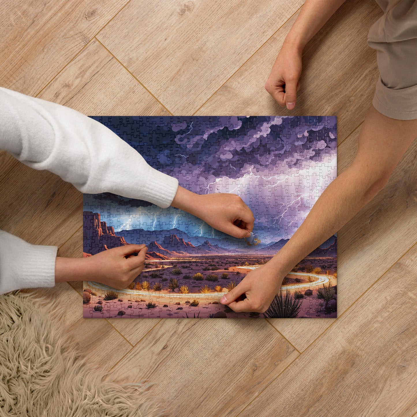 Lightening Over The Desert Jigsaw Puzzle - Puzzle - Discovery Co.