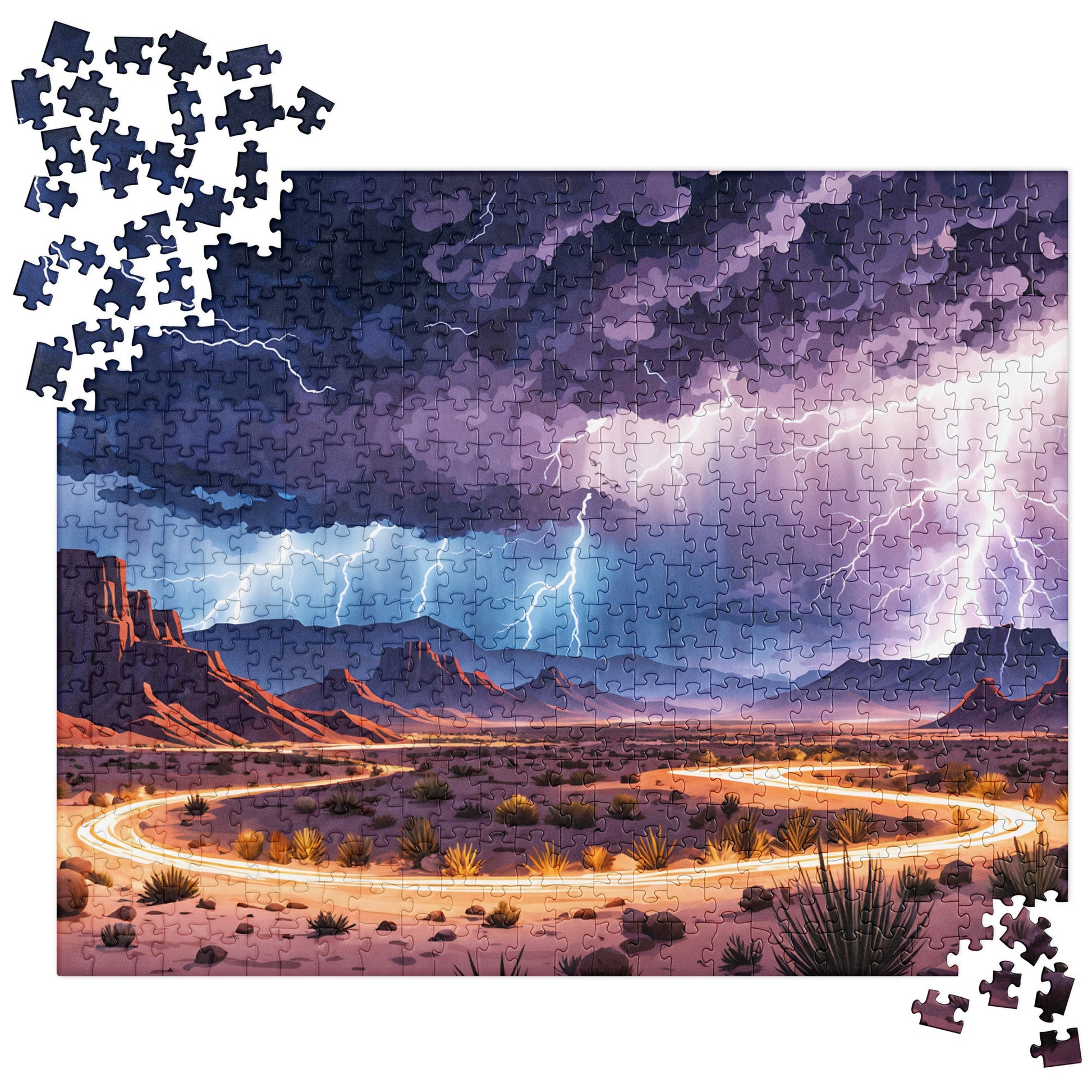 Lightening Over The Desert Jigsaw Puzzle - Puzzle - Discovery Co.