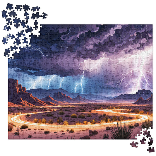 Lightening Over The Desert Jigsaw Puzzle - Puzzle - Discovery Co.