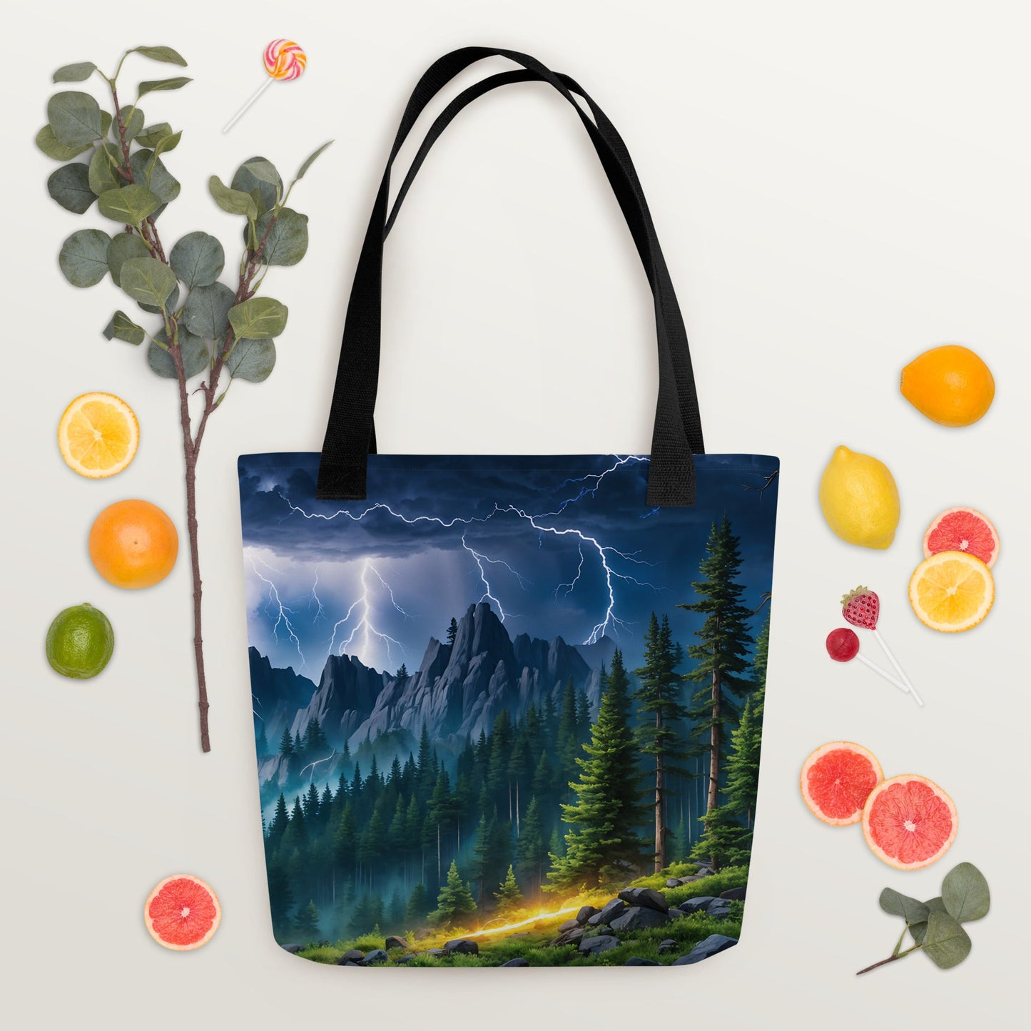 Lightning In The Forest Tote Bag - Tote Bags - Discovery Co.