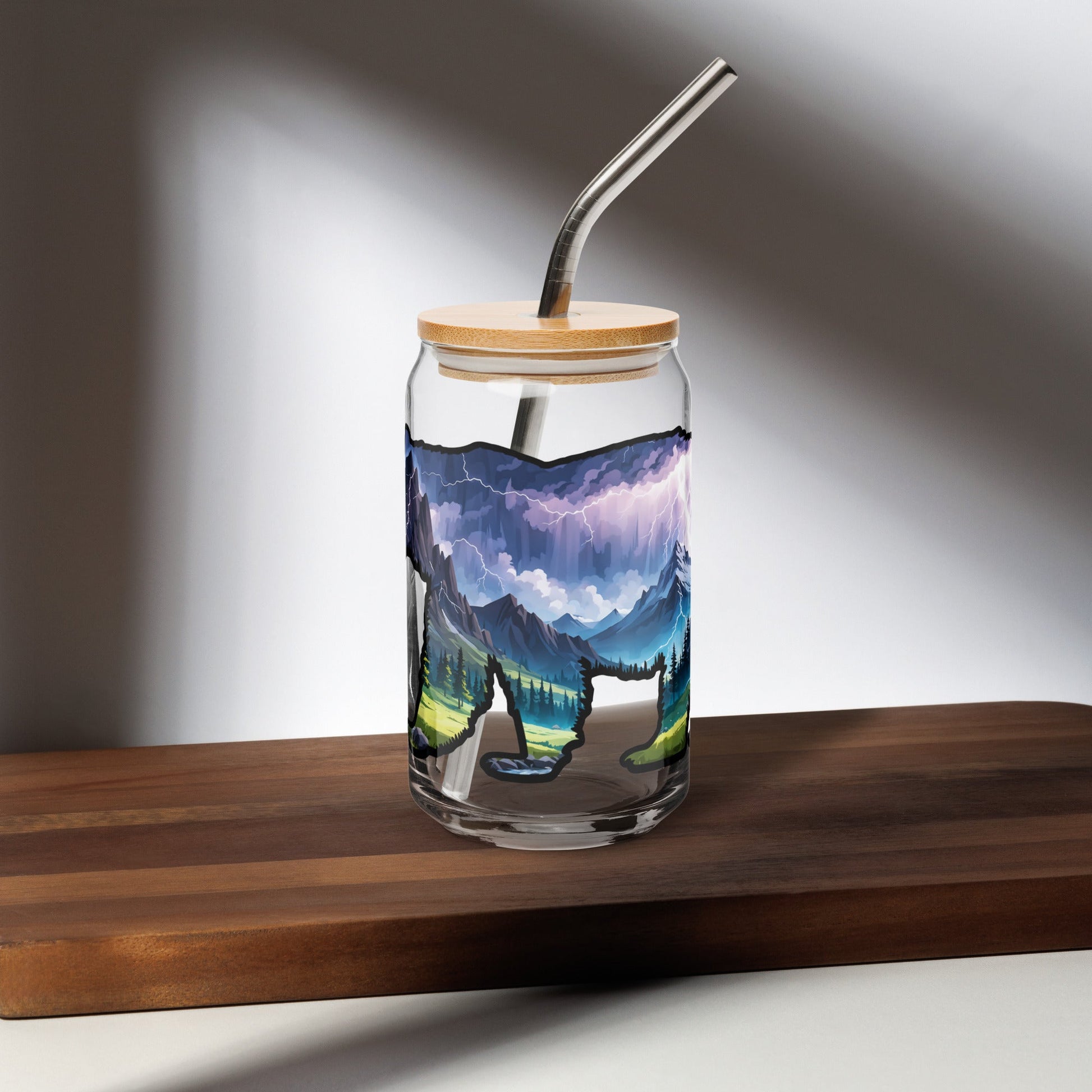 Lightning In The Mountains Bear Can - Shaped Glass - Can - Shaped Glass - Discovery Co.