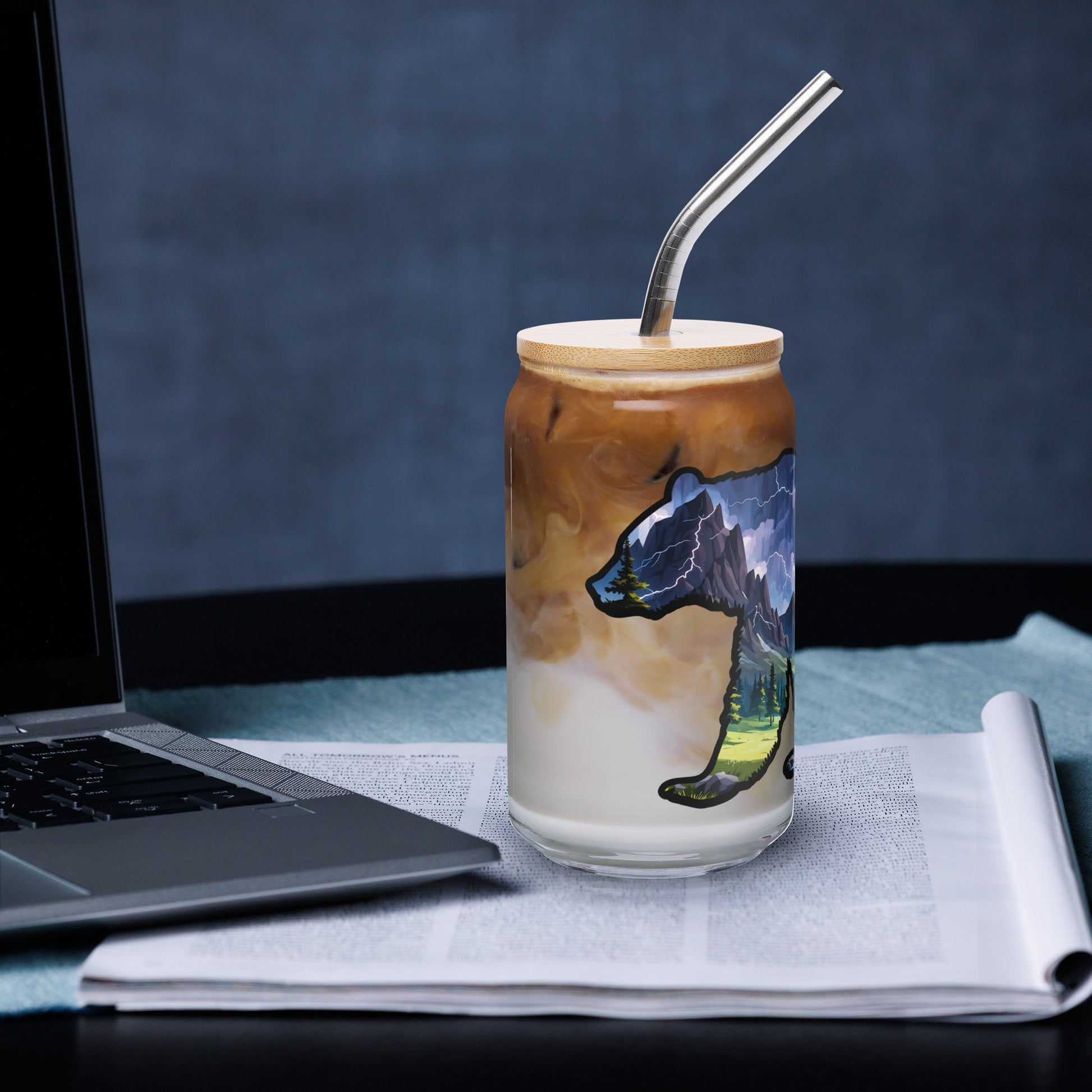 Lightning In The Mountains Bear Can - Shaped Glass - Can - Shaped Glass - Discovery Co.