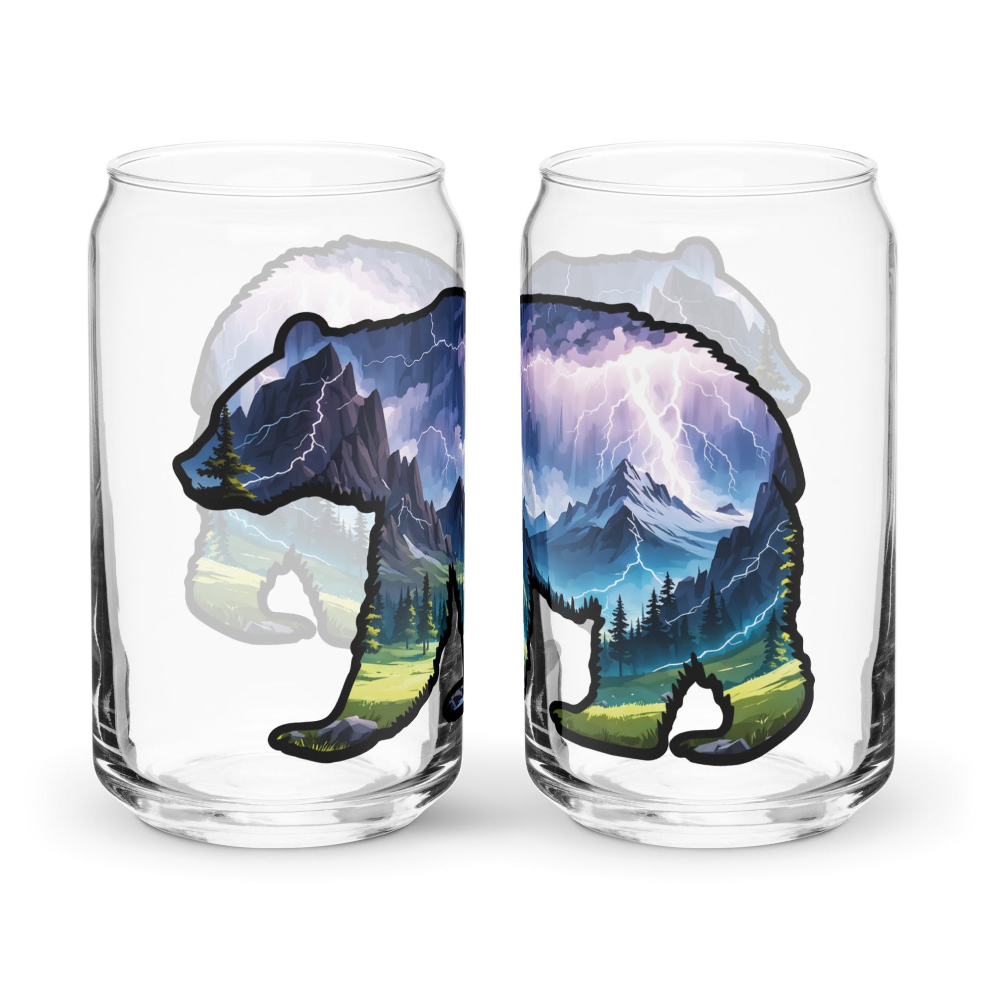 Lightning In The Mountains Bear Can - Shaped Glass - Can - Shaped Glass - Discovery Co.