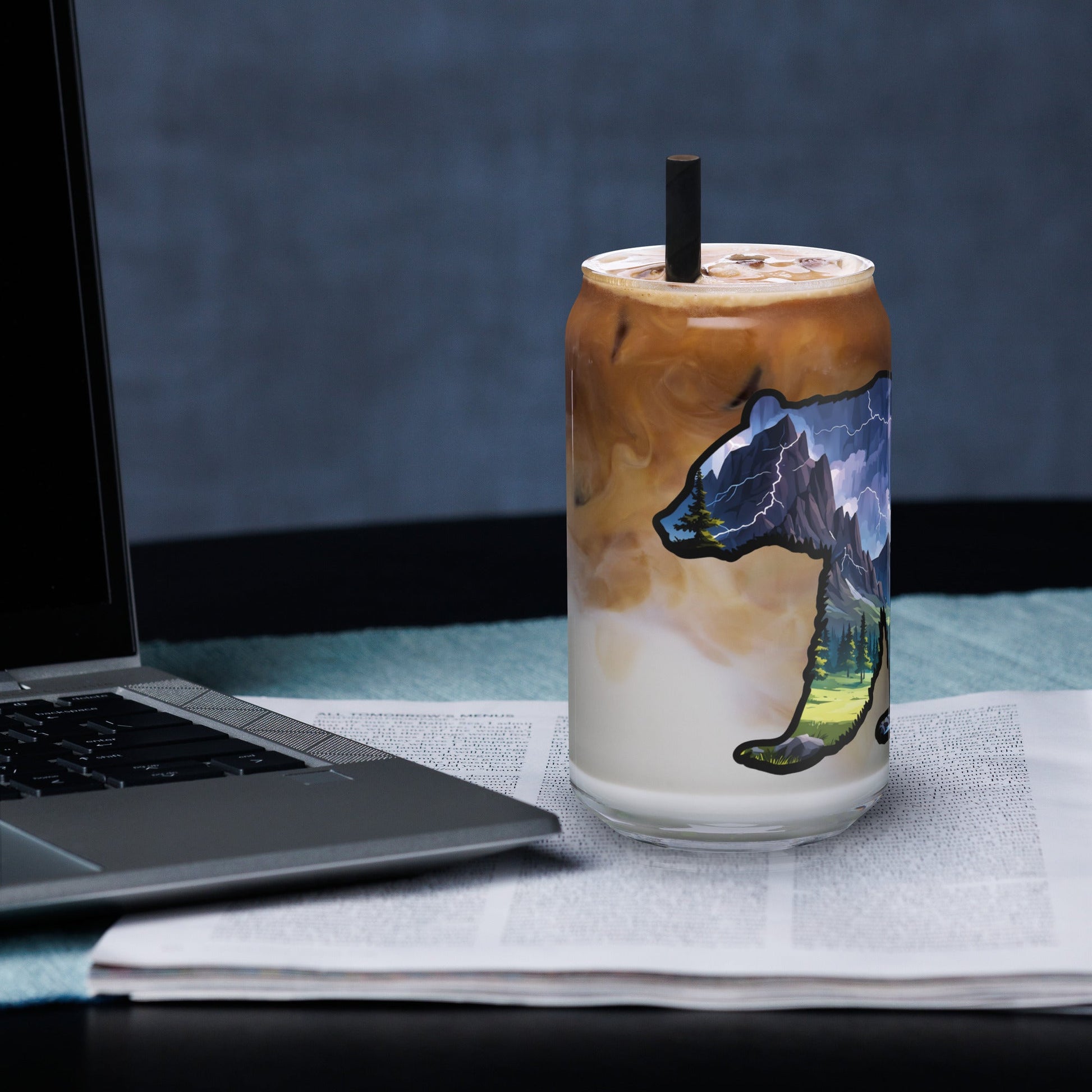 Lightning In The Mountains Bear Can - Shaped Glass - Can - Shaped Glass - Discovery Co.