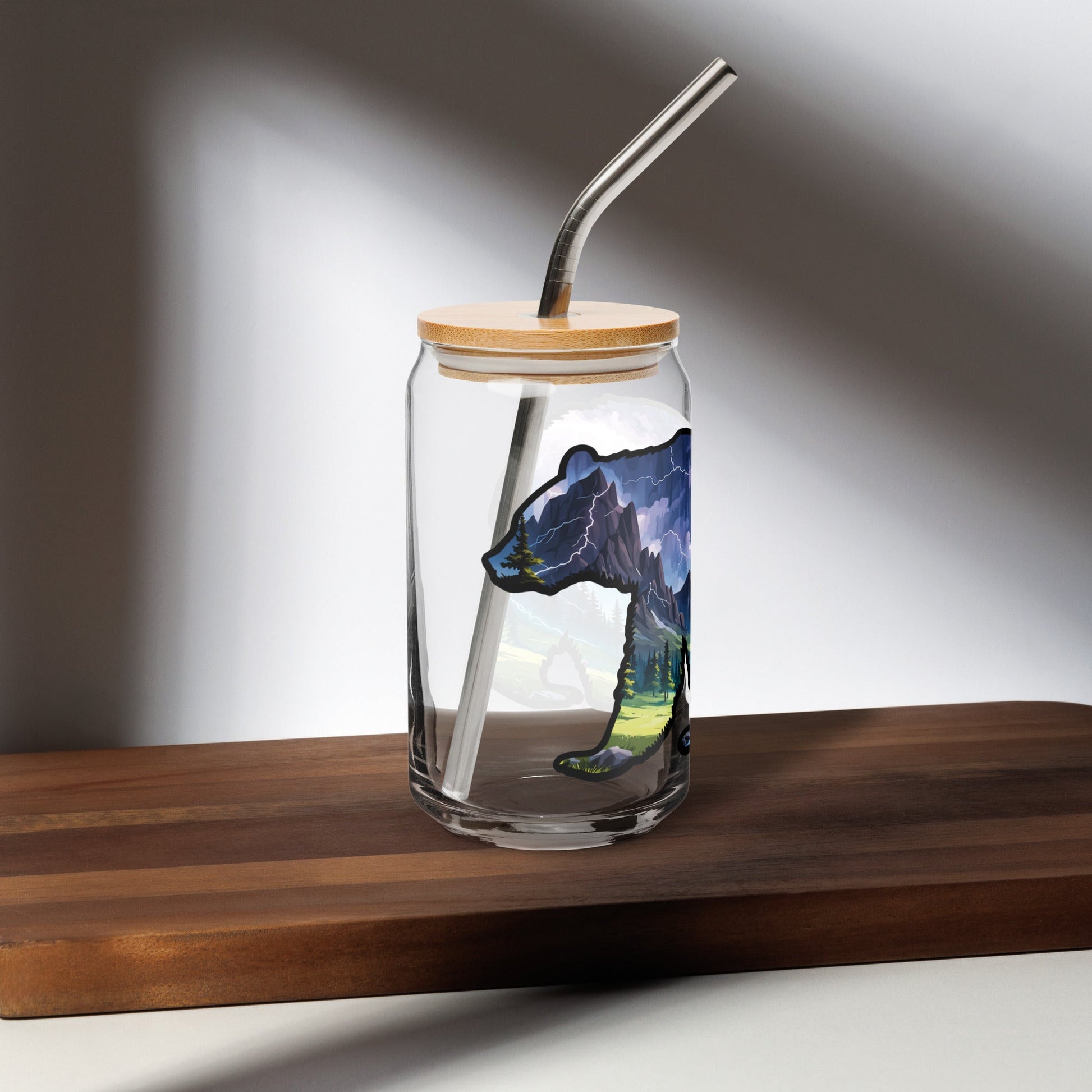 Lightning In The Mountains Bear Can - Shaped Glass - Can - Shaped Glass - Discovery Co.