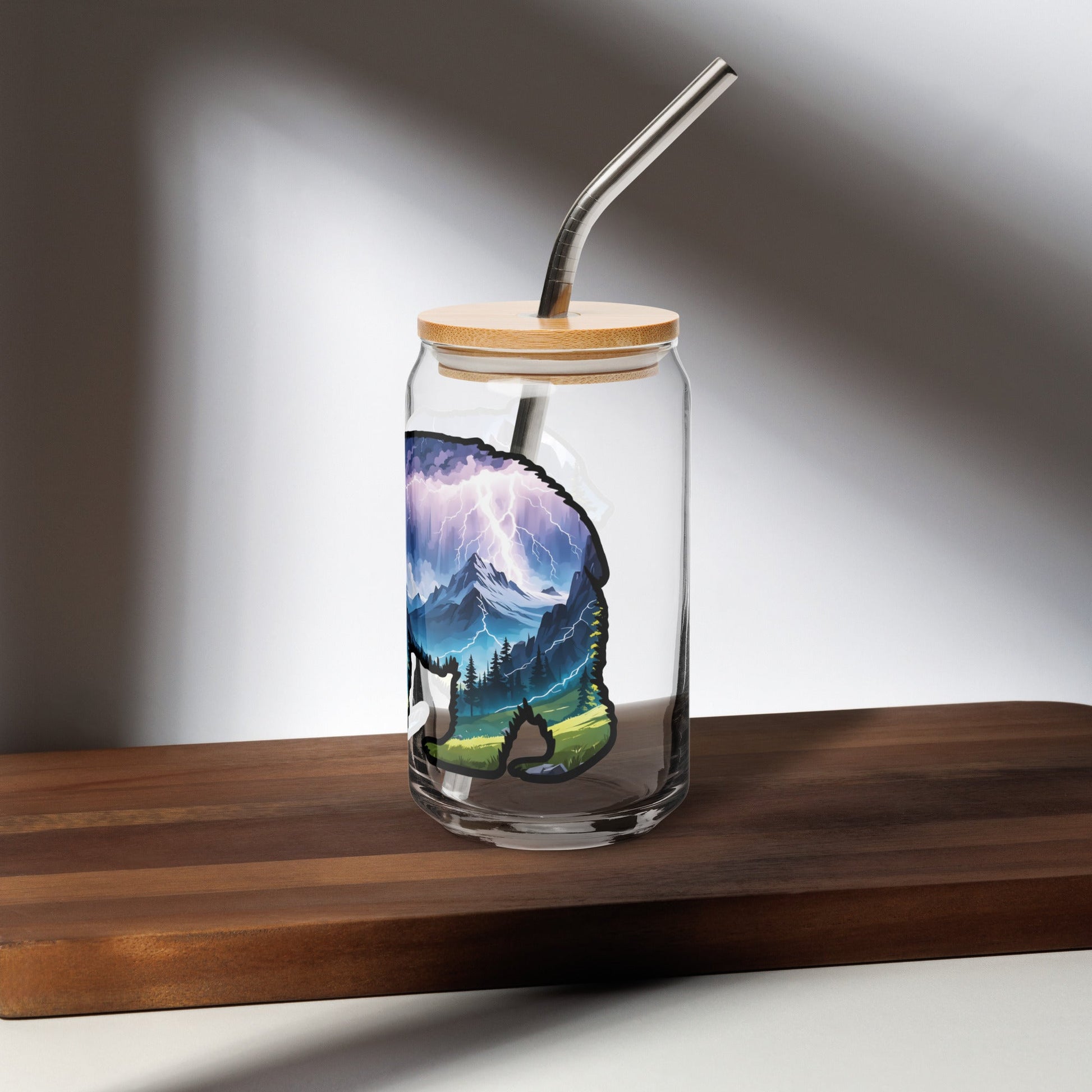 Lightning In The Mountains Bear Can - Shaped Glass - Can - Shaped Glass - Discovery Co.