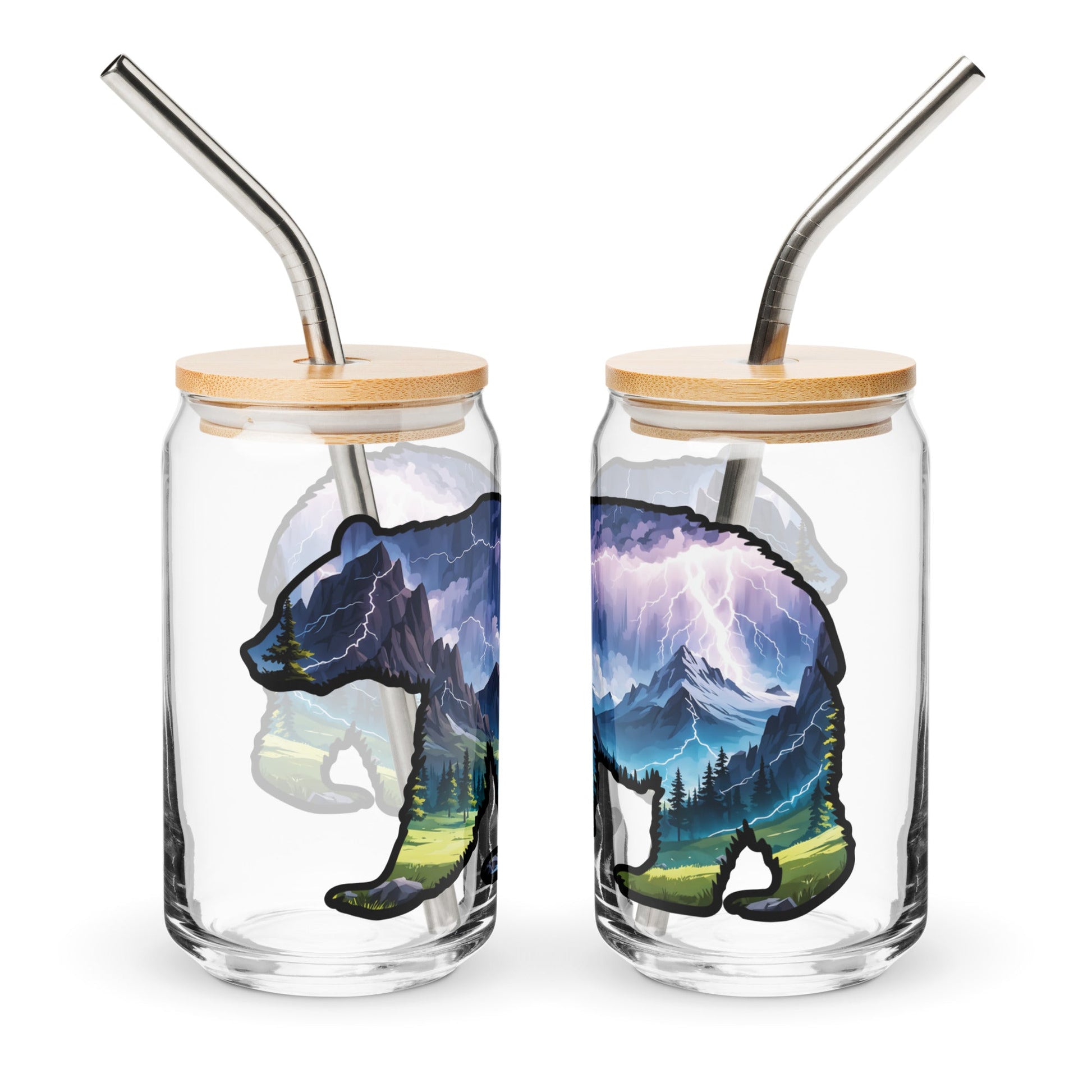 Lightning In The Mountains Bear Can - Shaped Glass - Can - Shaped Glass - Discovery Co.