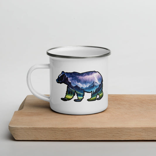 Lightning In The Mountains Bear Enamel Mug - Mugs - Discovery Co.