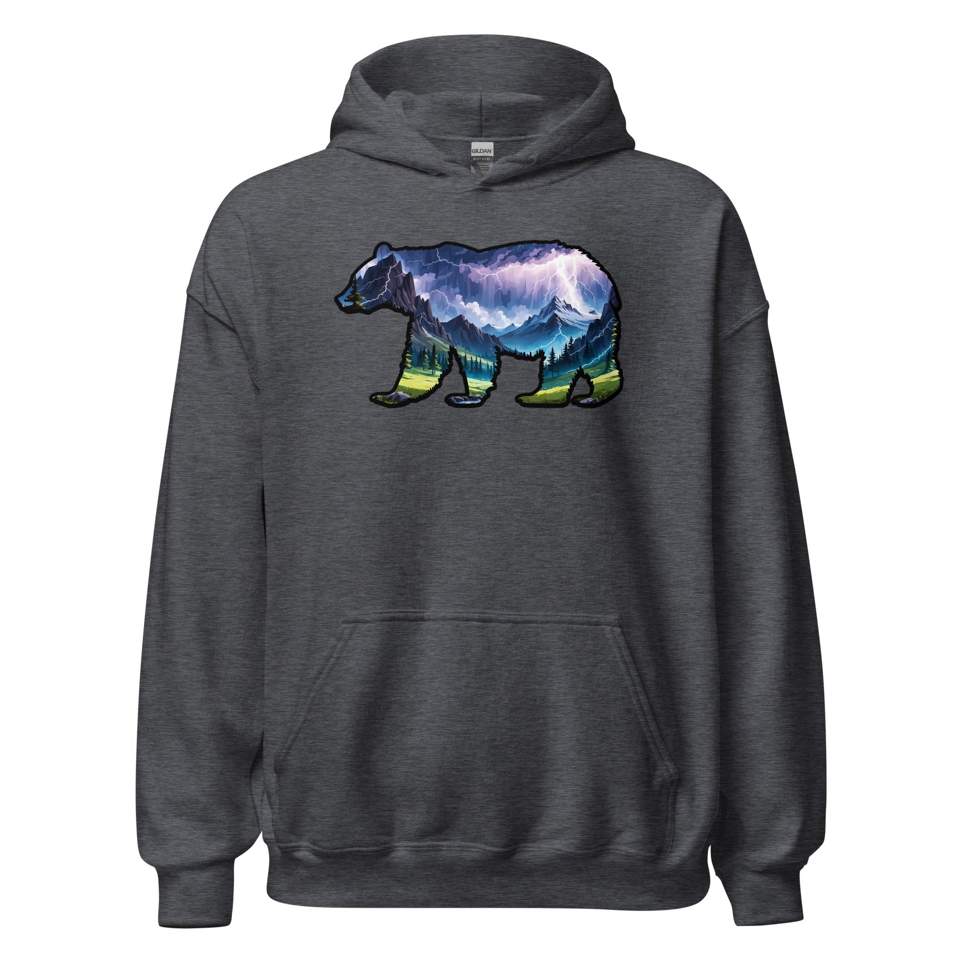 Lightning In The Mountains Bear Men's (Unisex) Hoodie - Hoodies - Discovery Co.