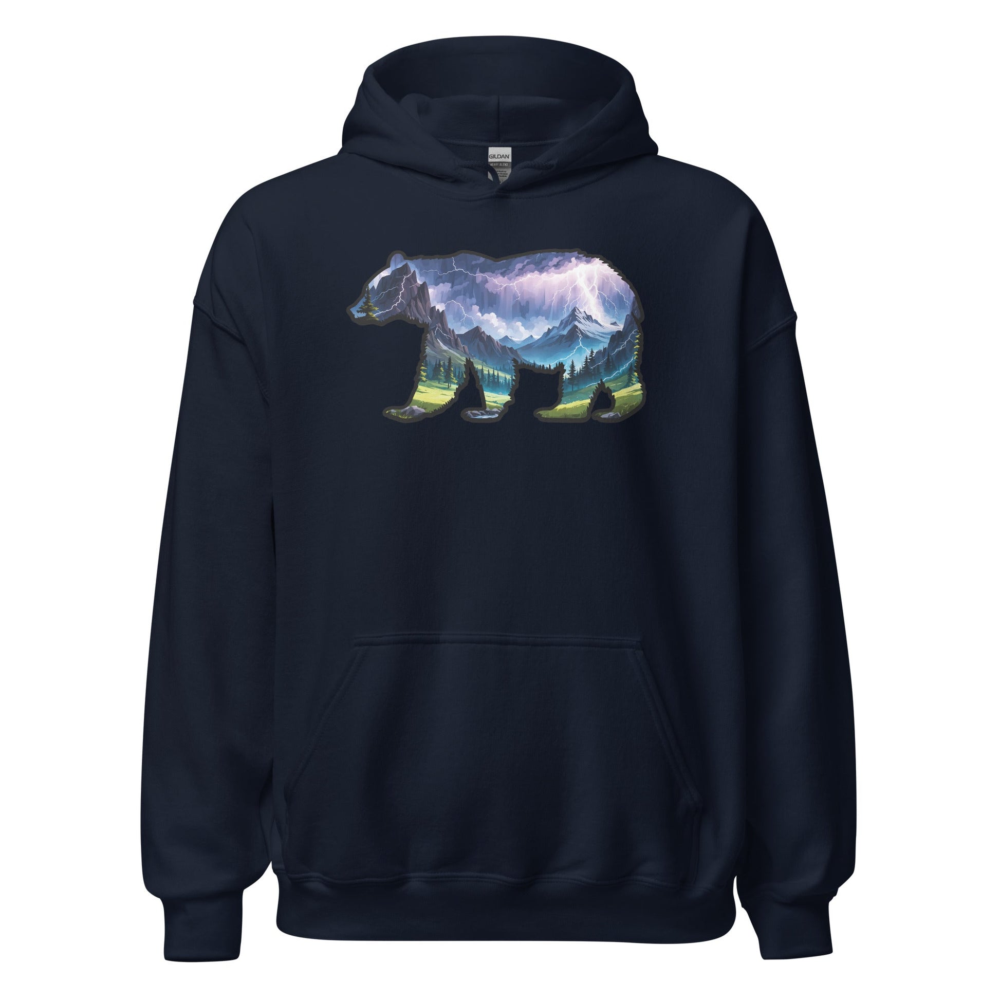 Lightning In The Mountains Bear Men's (Unisex) Hoodie - Hoodies - Discovery Co.