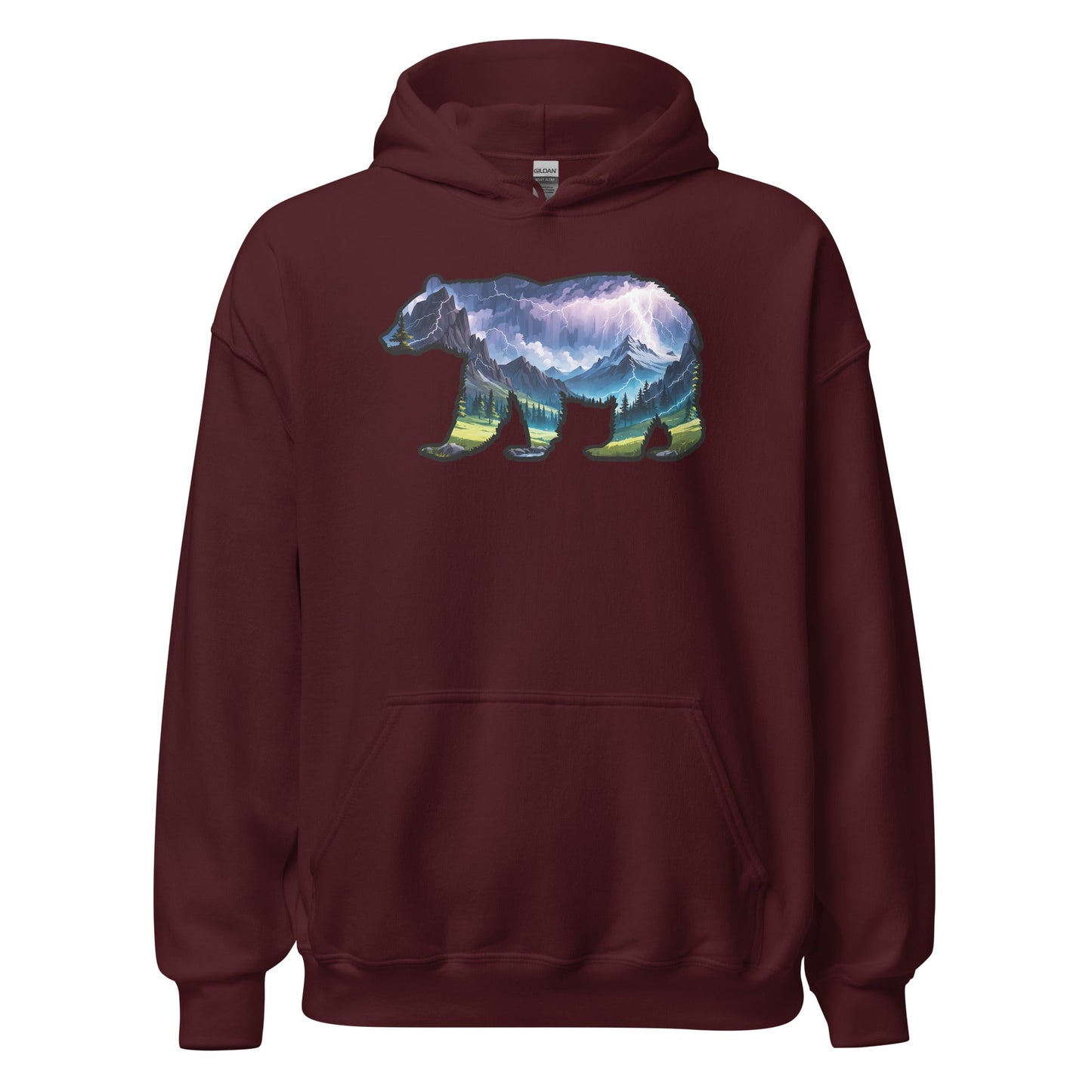 Lightning In The Mountains Bear Men's (Unisex) Hoodie - Hoodies - Discovery Co.