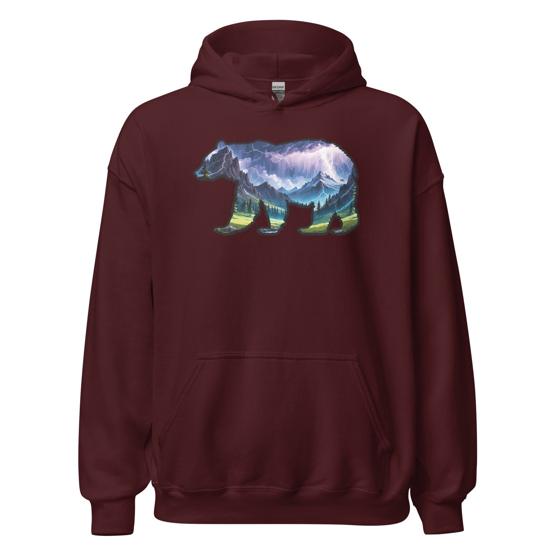 Lightning In The Mountains Bear Men's (Unisex) Hoodie - Hoodies - Discovery Co.