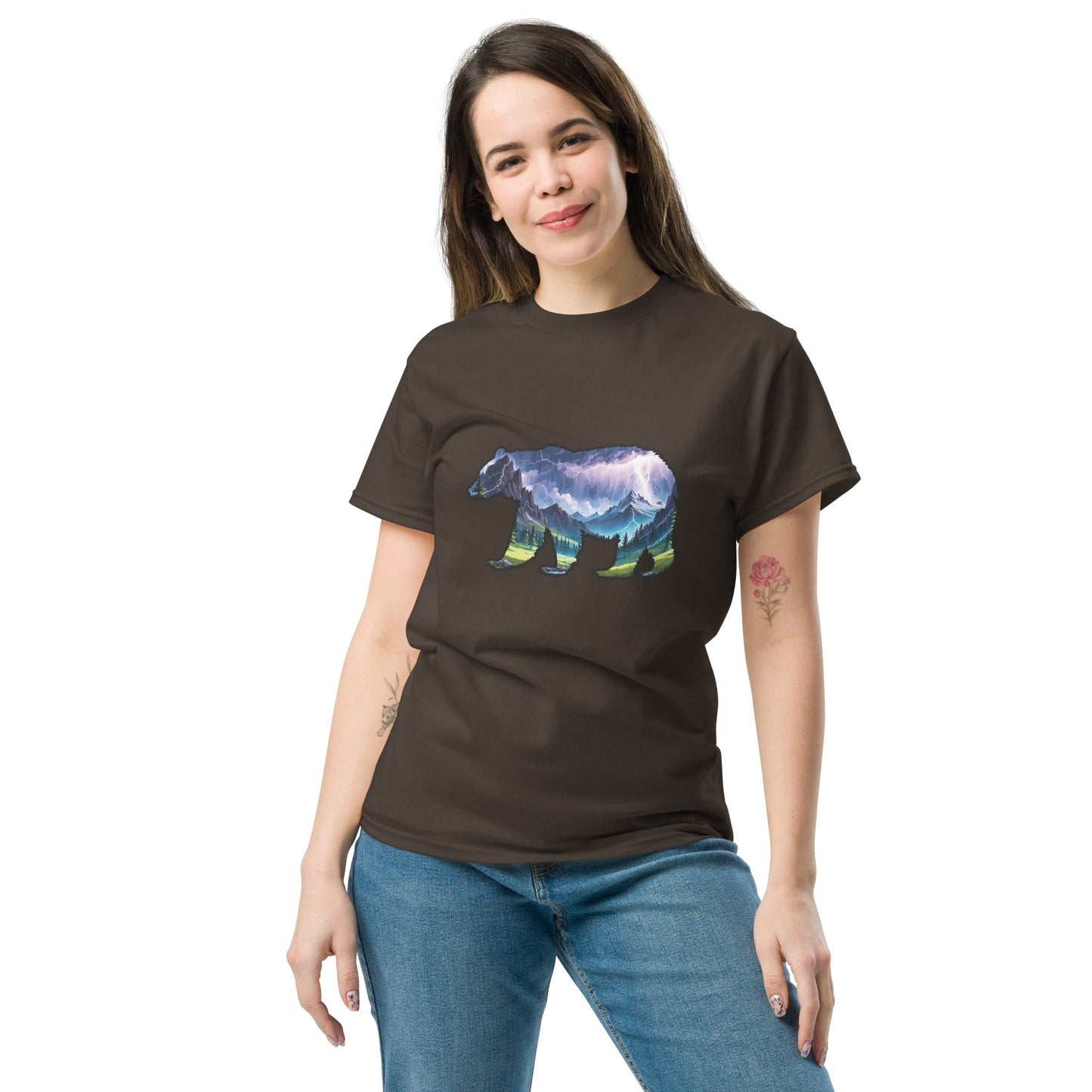 Lightning In The Mountains Bear Women's Classic Tee - Women's Shirts - Discovery Co.