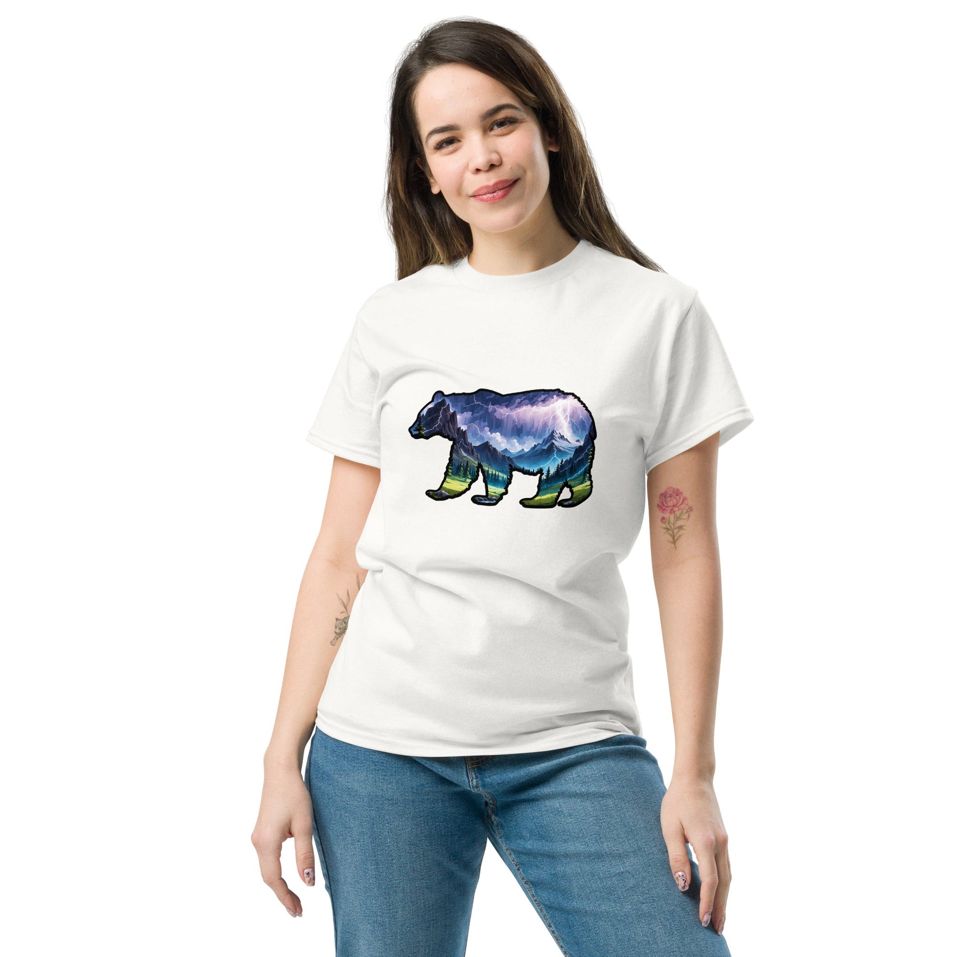 Lightning In The Mountains Bear Women's Classic Tee - Women's Shirts - Discovery Co.