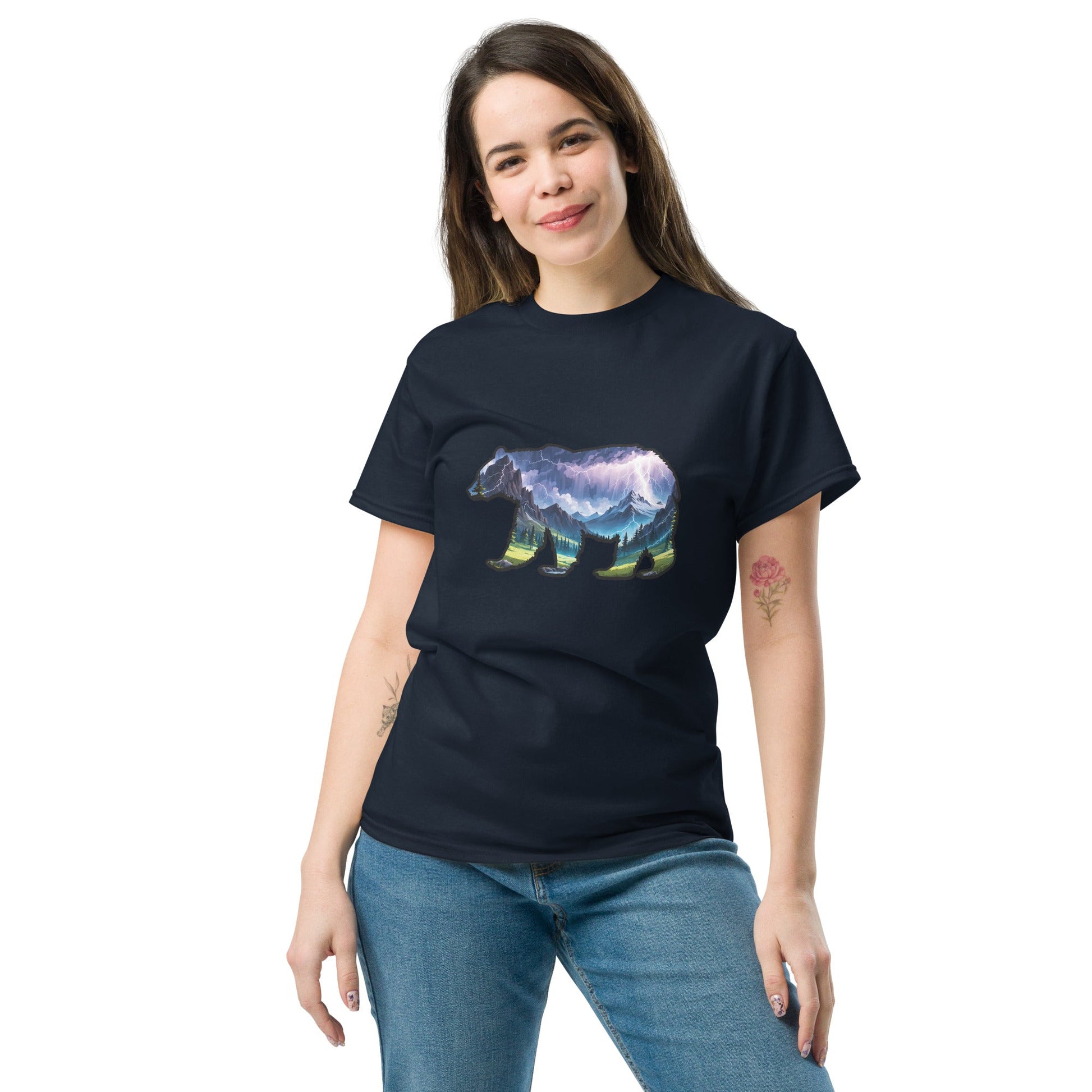 Lightning In The Mountains Bear Women's Classic Tee - Women's Shirts - Discovery Co.