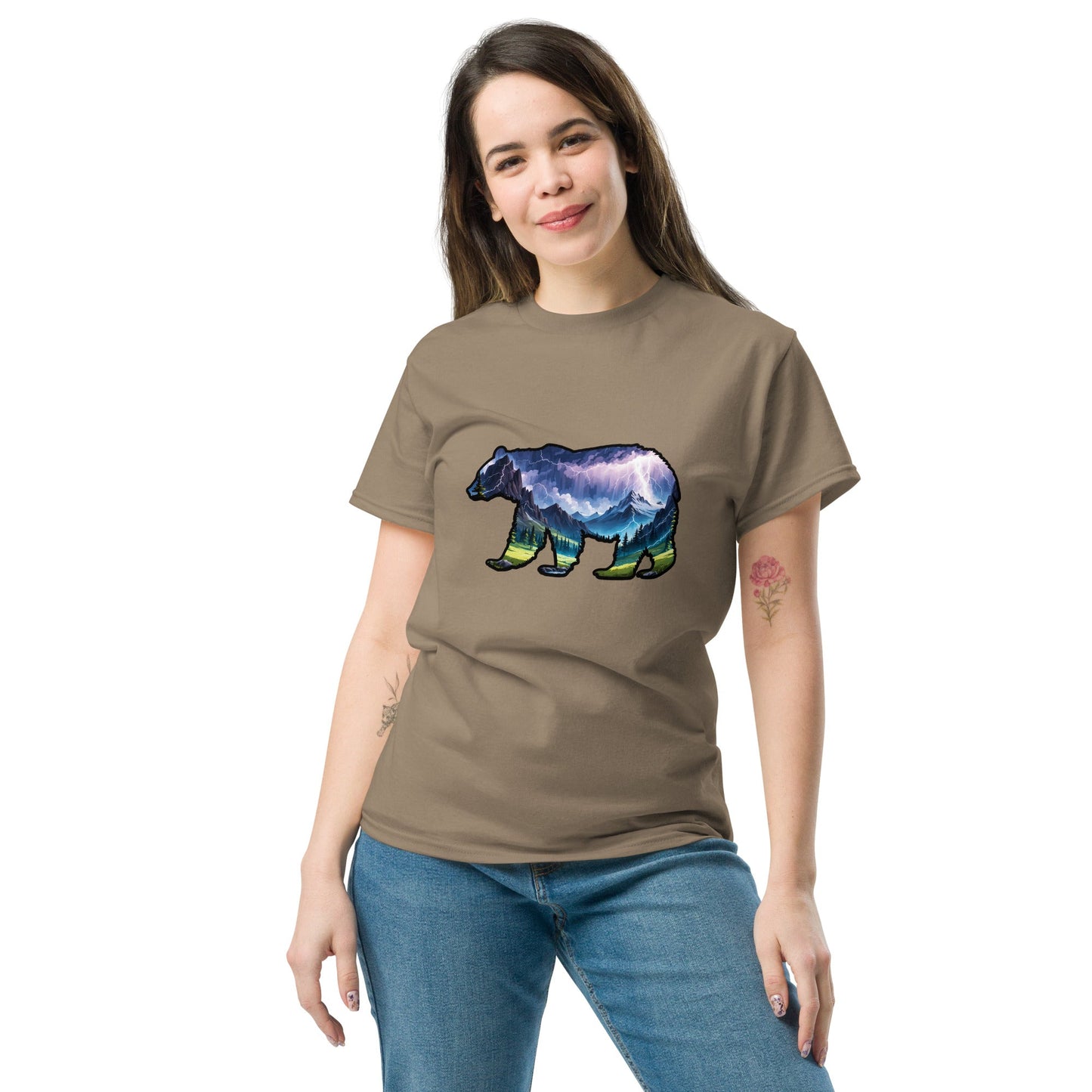 Lightning In The Mountains Bear Women's Classic Tee - Women's Shirts - Discovery Co.