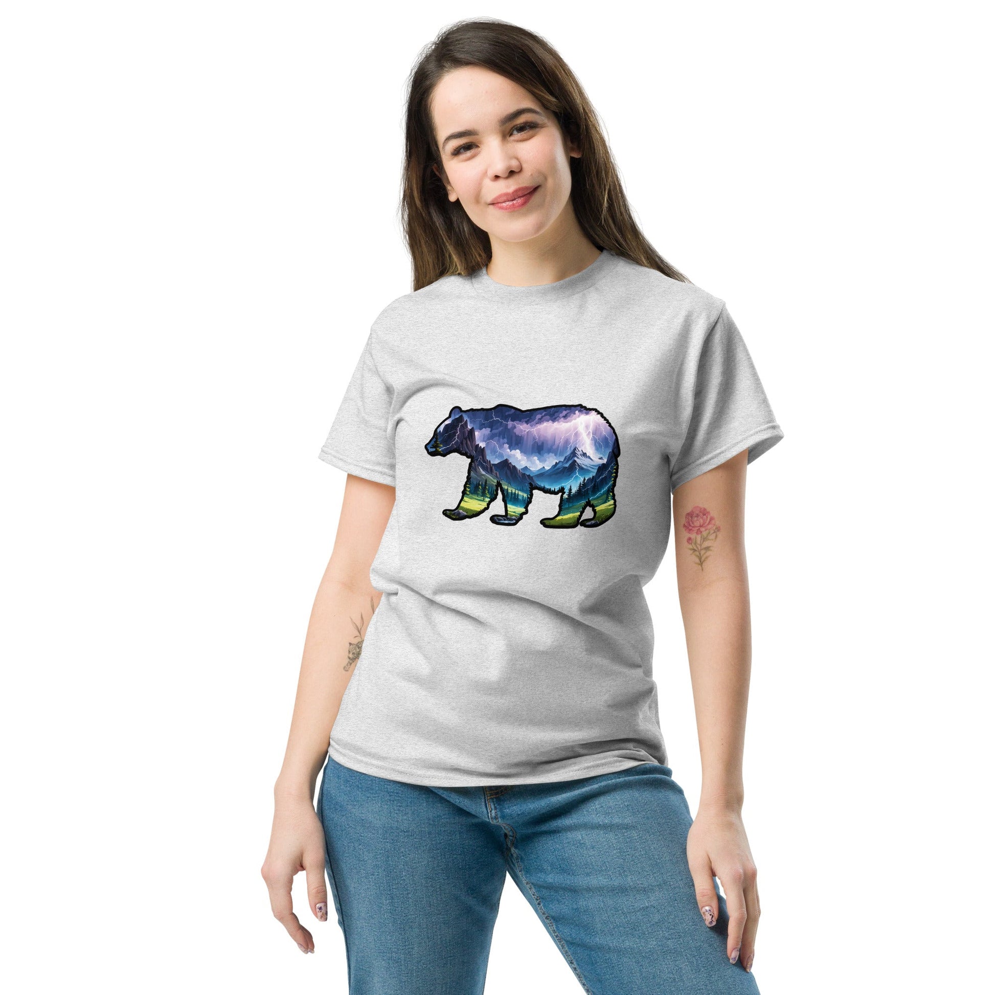 Lightning In The Mountains Bear Women's Classic Tee - Women's Shirts - Discovery Co.