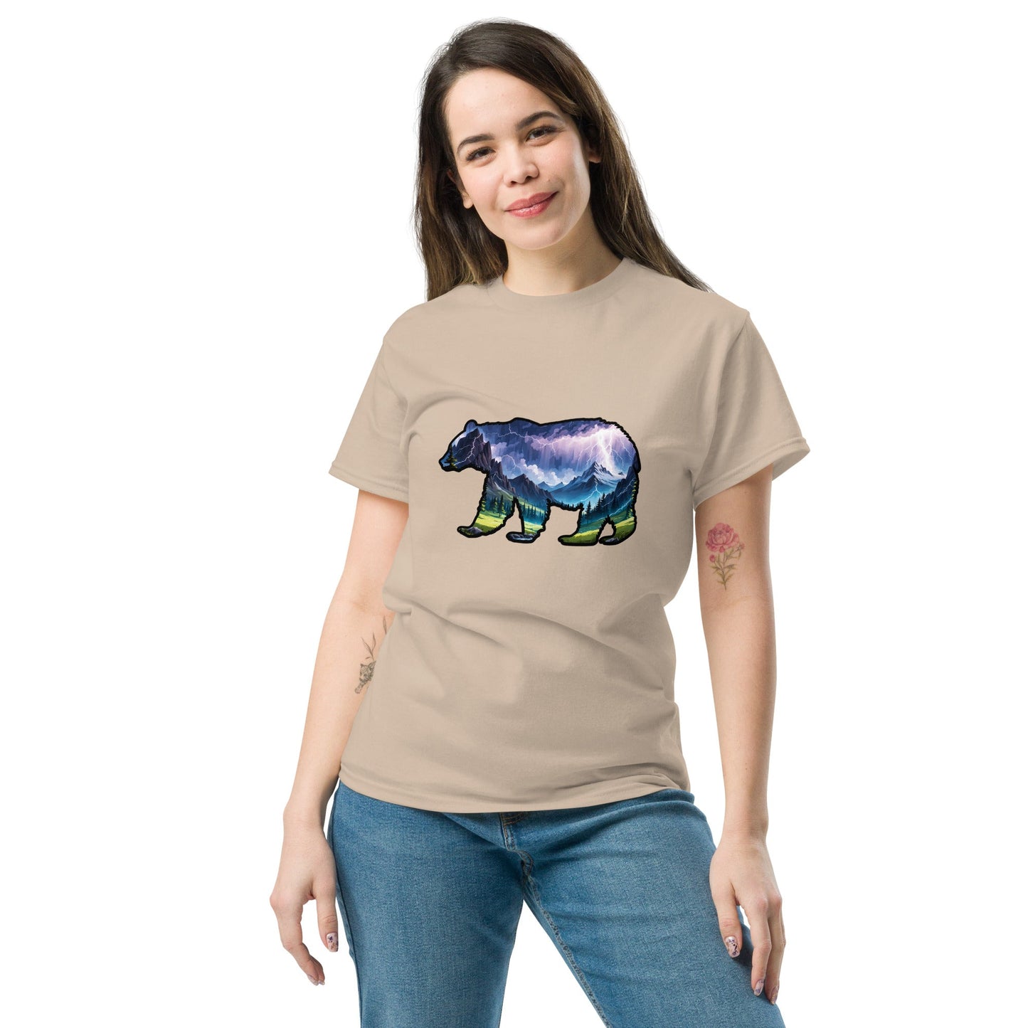 Lightning In The Mountains Bear Women's Classic Tee - Women's Shirts - Discovery Co.