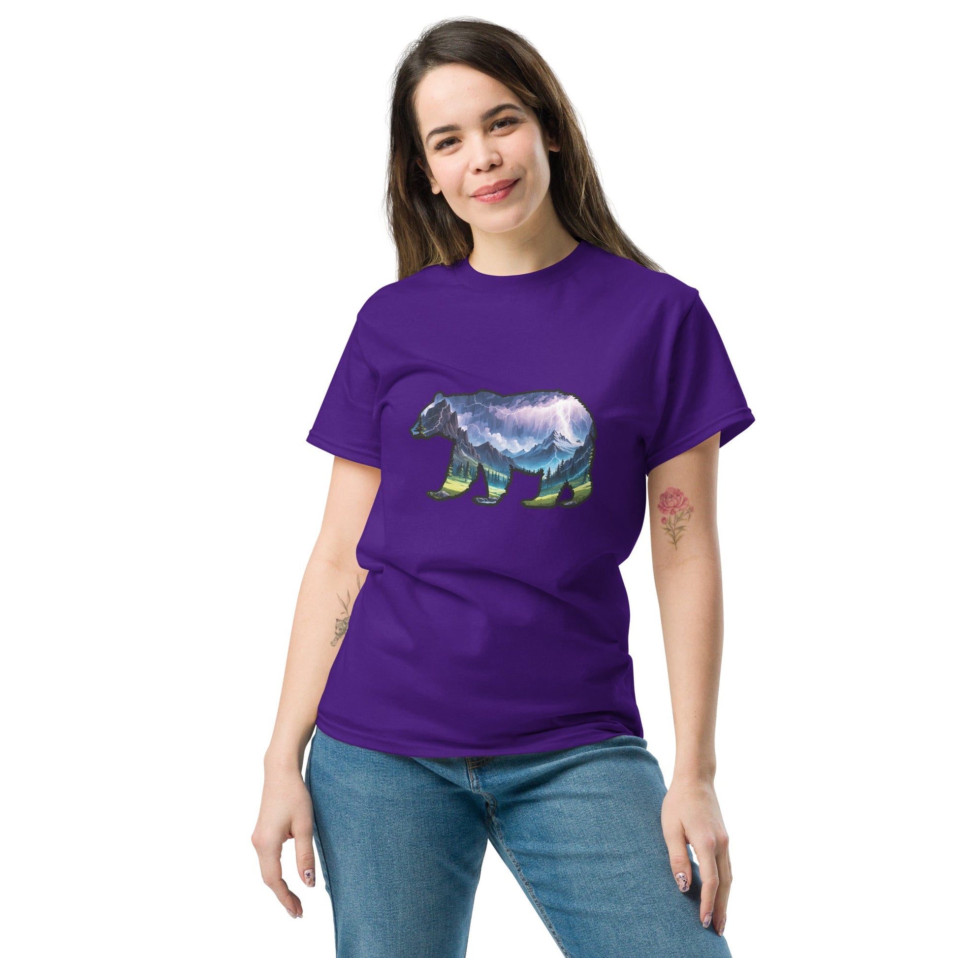 Lightning In The Mountains Bear Women's Classic Tee - Women's Shirts - Discovery Co.