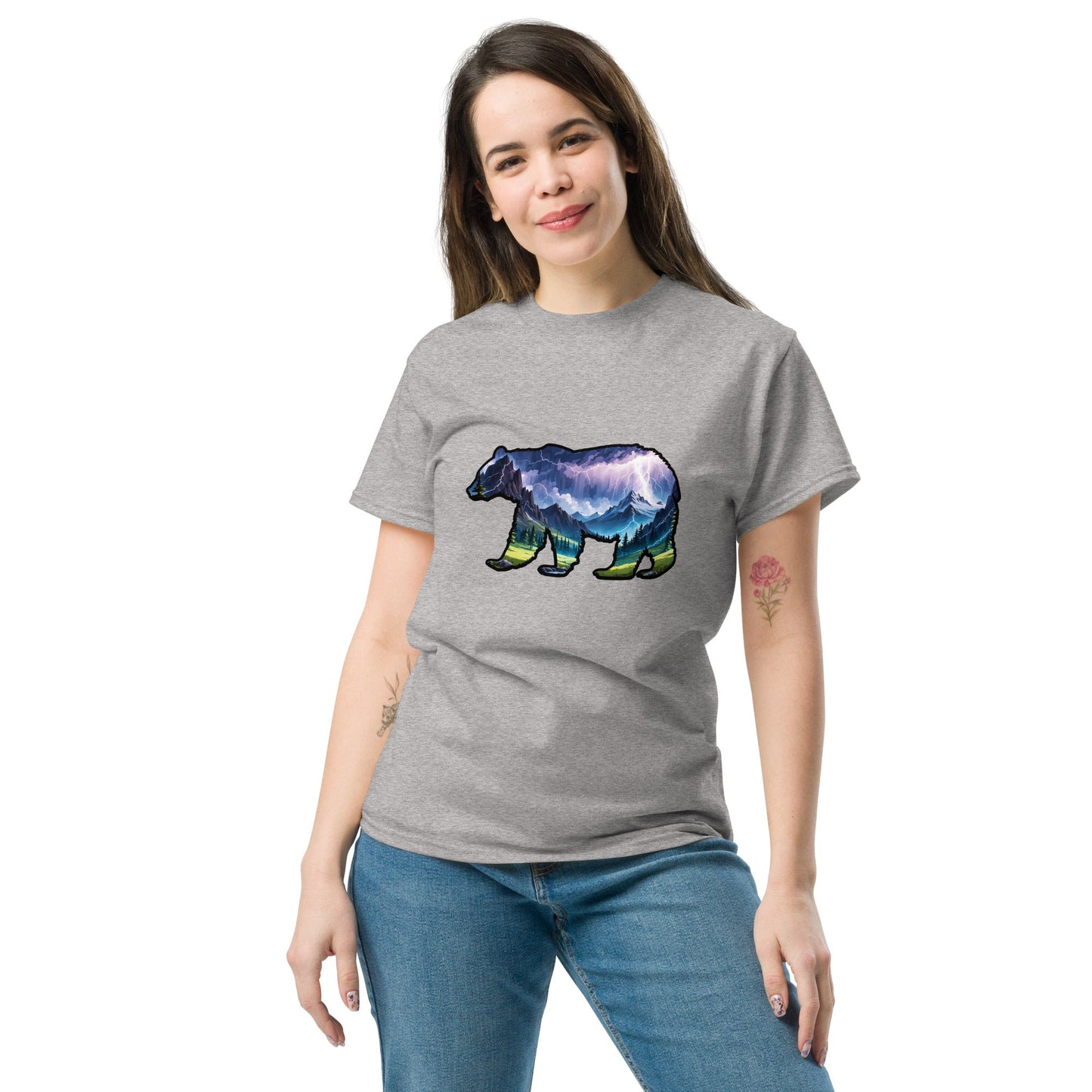 Lightning In The Mountains Bear Women's Classic Tee - Women's Shirts - Discovery Co.