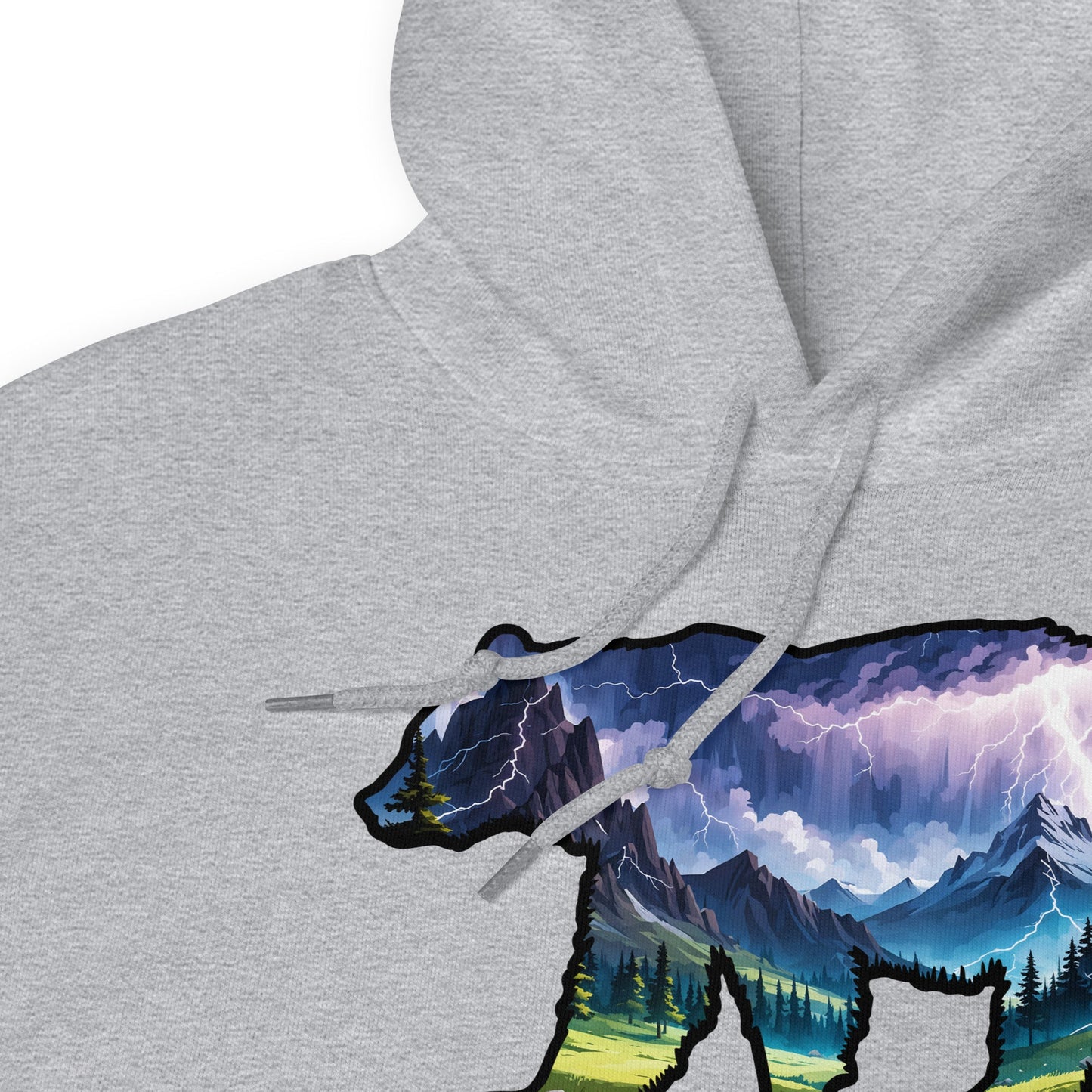 Lightning In The Mountains Bear Women's (Unisex) Hoodie - Hoodies - Discovery Co.