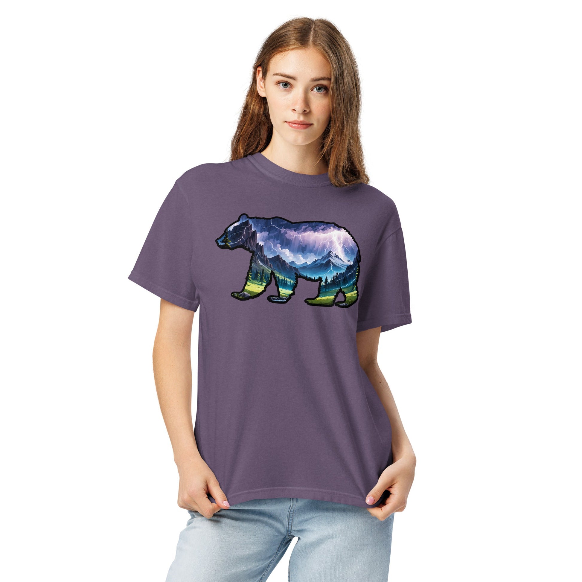 Lightning In The Mountains Bear Women's (Unisex) Premium Tee - Women's Shirts - Discovery Co.