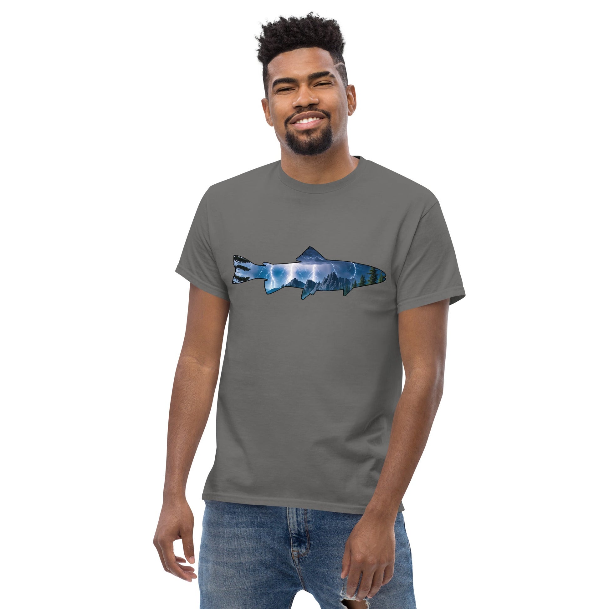 Lightning In The Mountains Trout Men's Classic Tee - Men's Shirts - Discovery Co.