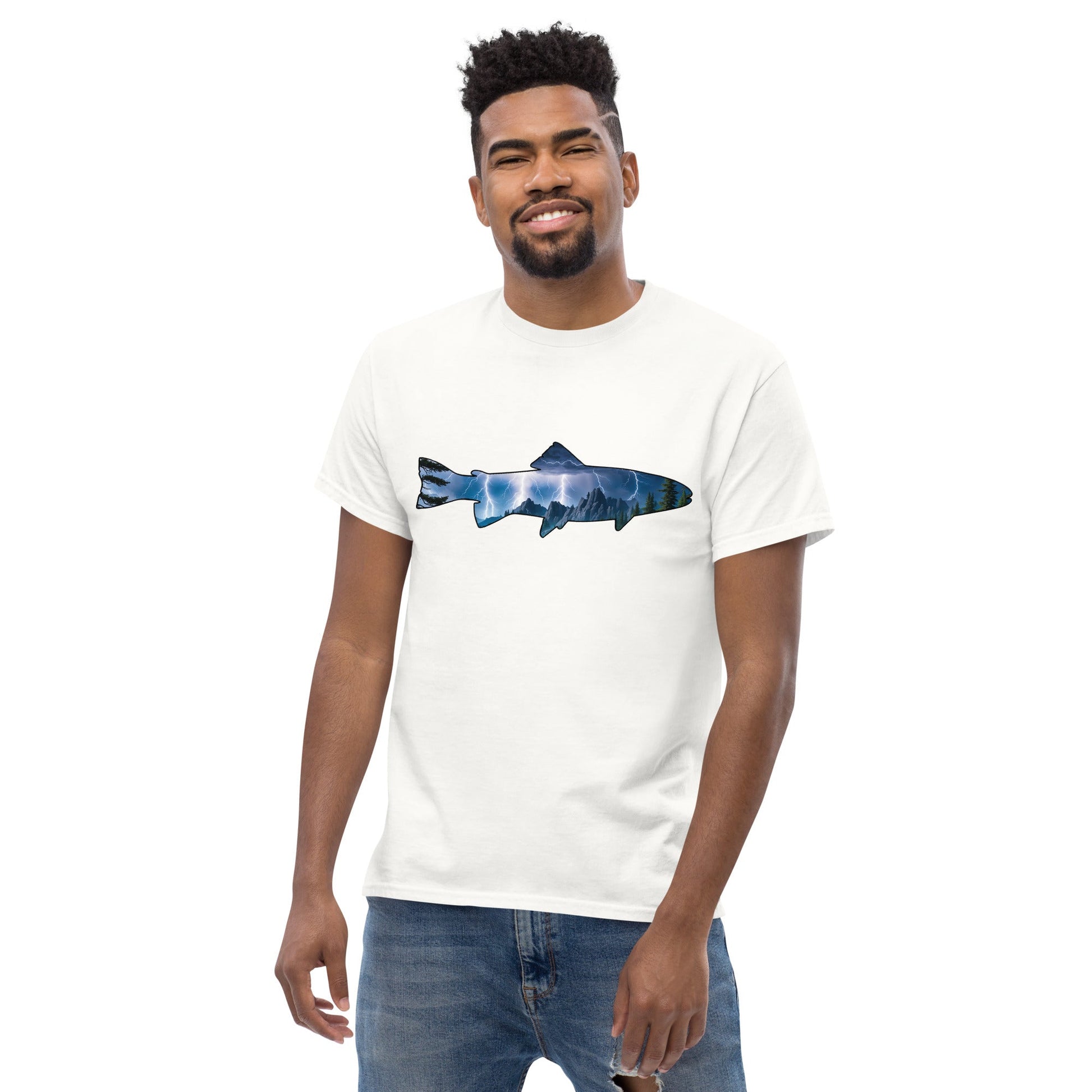 Lightning In The Mountains Trout Men's Classic Tee - Men's Shirts - Discovery Co.