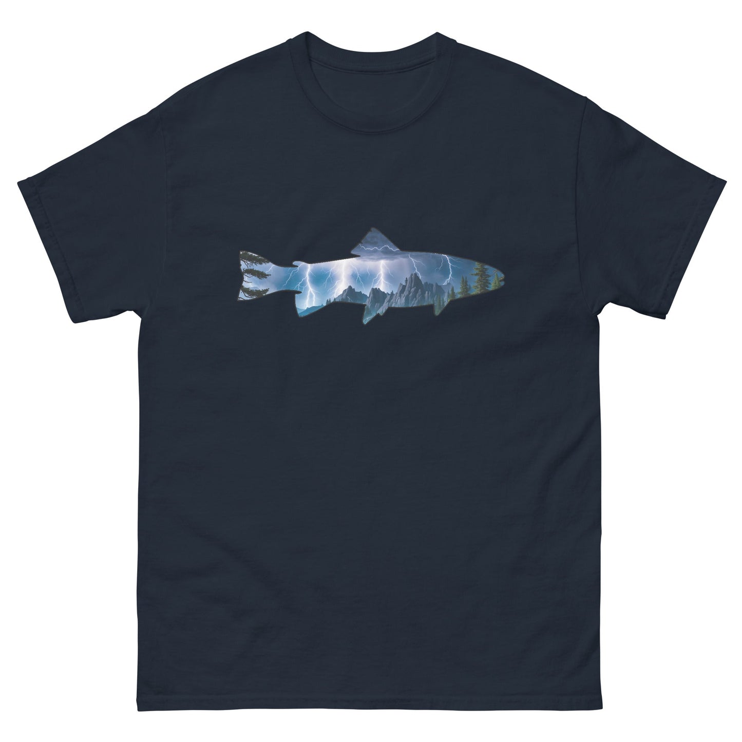 Lightning In The Mountains Trout Men's Classic Tee - Men's Shirts - Discovery Co.