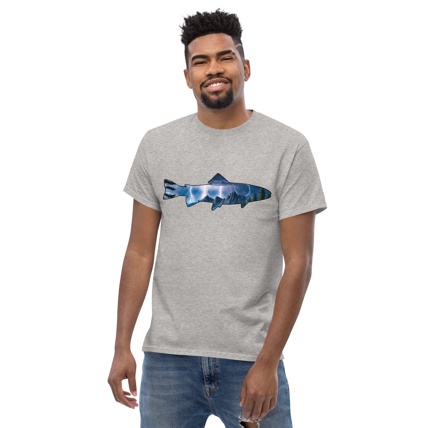 Lightning In The Mountains Trout Men's Classic Tee - Men's Shirts - Discovery Co.