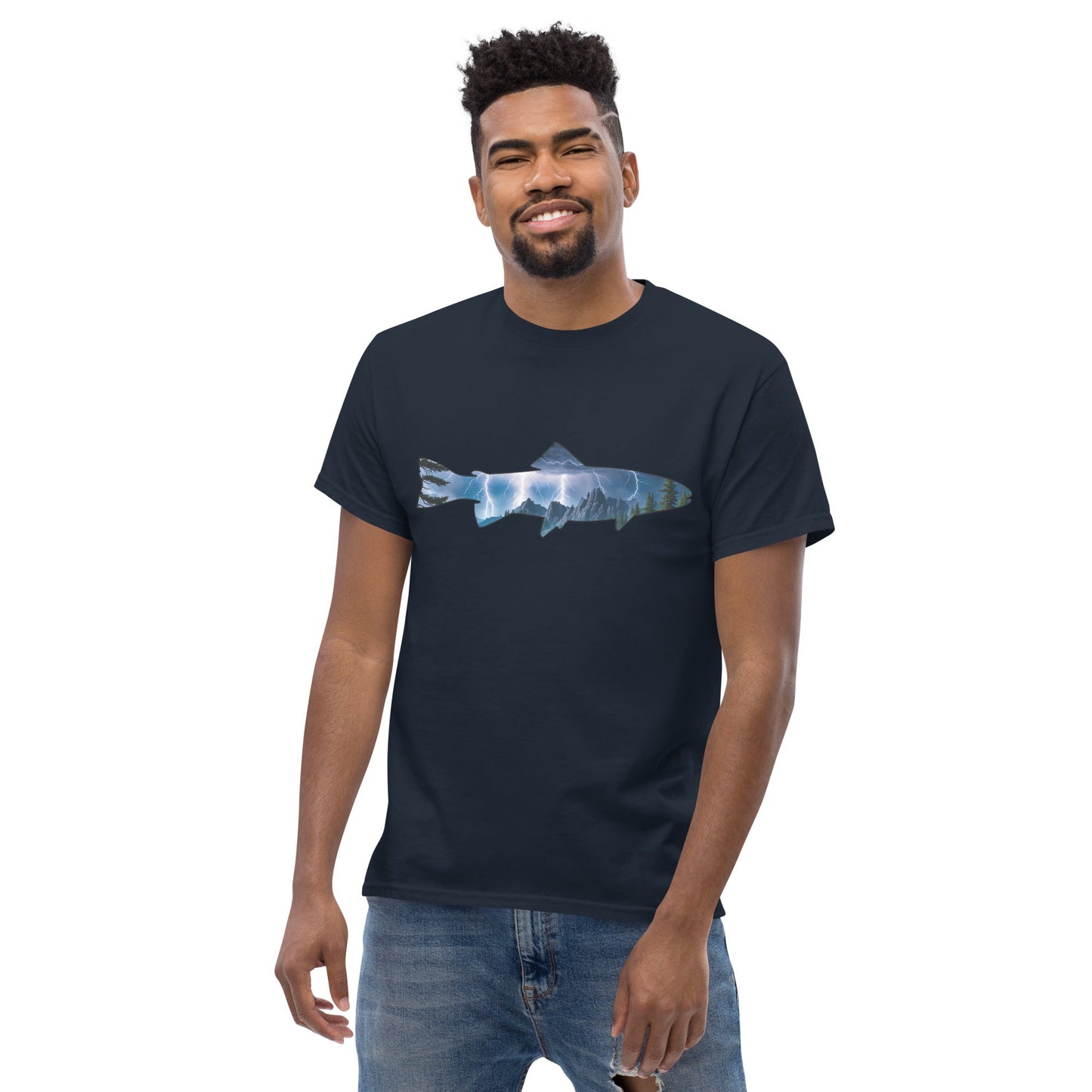 Lightning In The Mountains Trout Men's Classic Tee - Men's Shirts - Discovery Co.