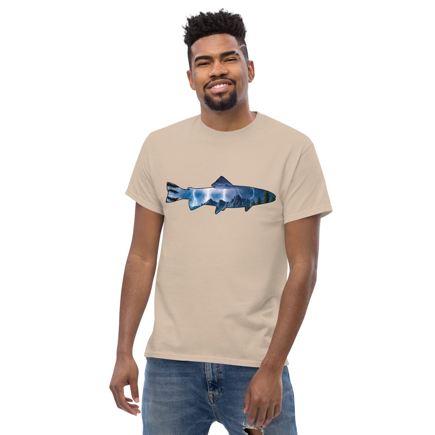 Lightning In The Mountains Trout Men's Classic Tee - Men's Shirts - Discovery Co.