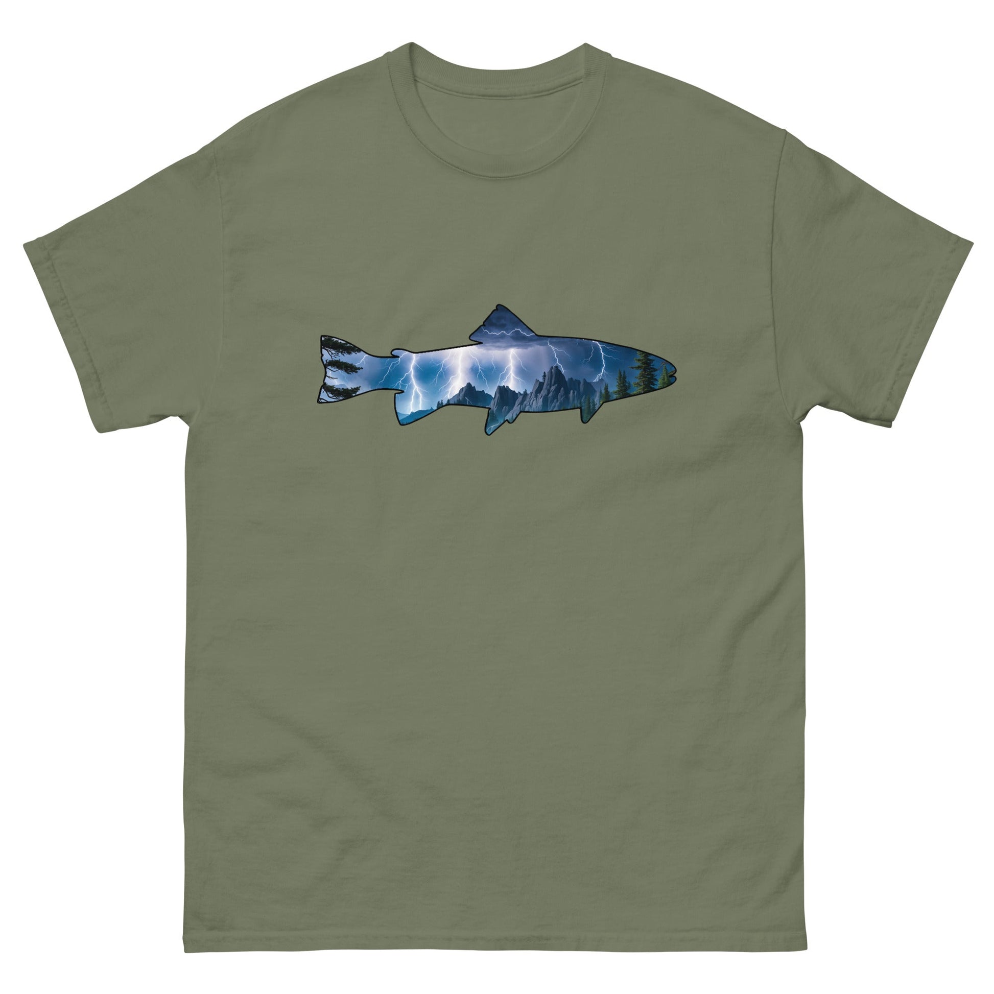 Lightning In The Mountains Trout Men's Classic Tee - Men's Shirts - Discovery Co.