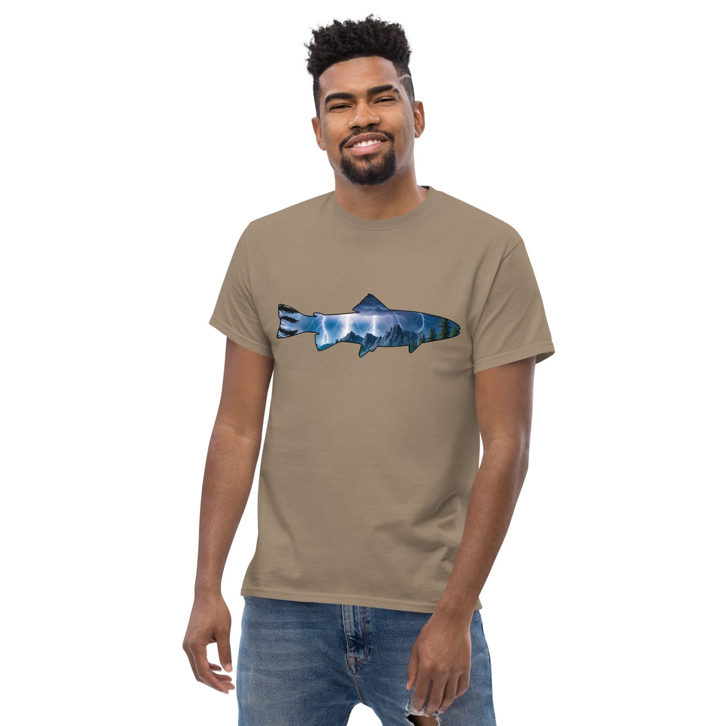 Lightning In The Mountains Trout Men's Classic Tee - Men's Shirts - Discovery Co.