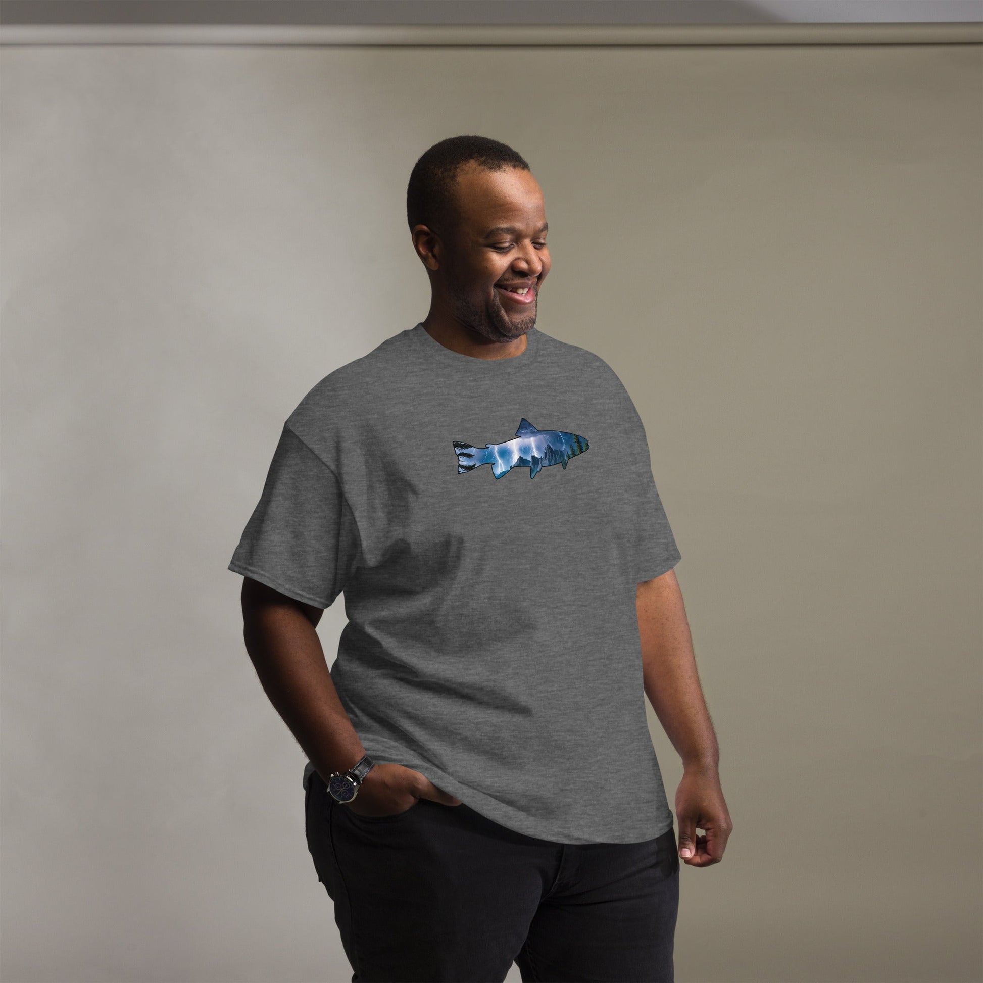 Lightning In The Mountains Trout Men's (Unisex) Classic Tee - Men's Shirts - Discovery Co.