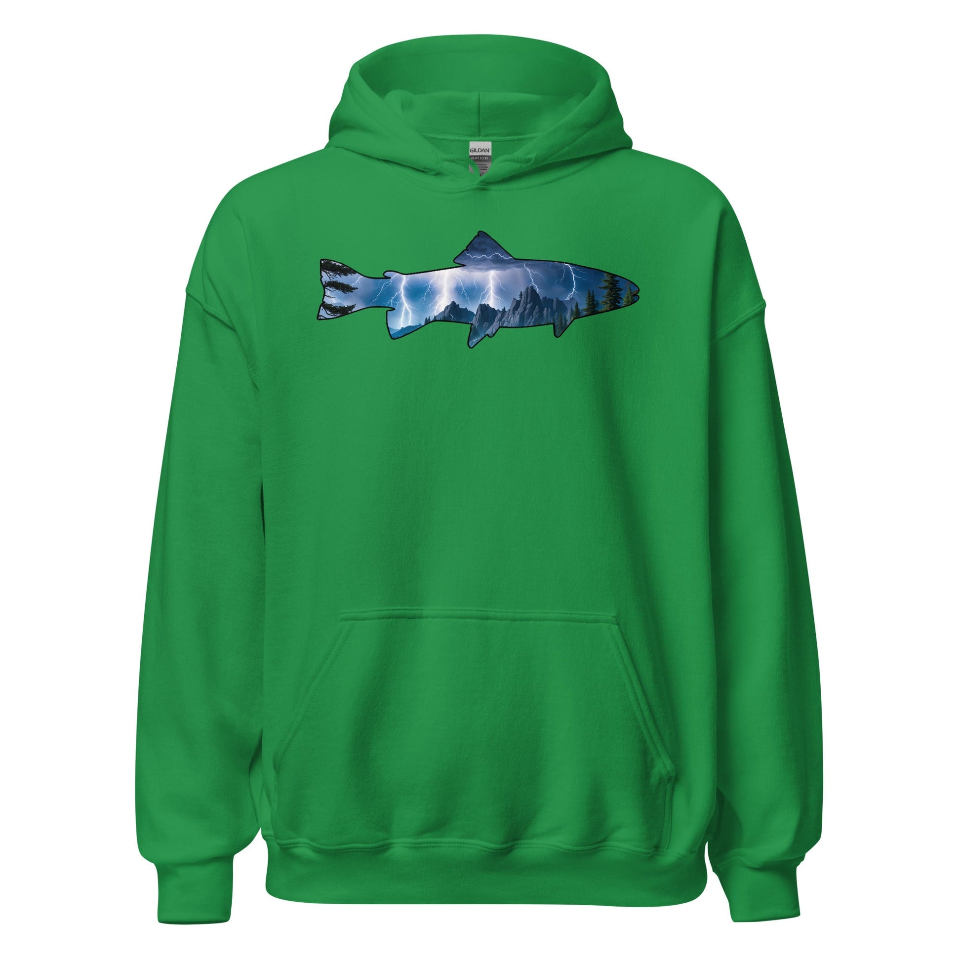Lightning In The Mountains Trout Men's (Unisex) Hoodie - Hoodies - Discovery Co.