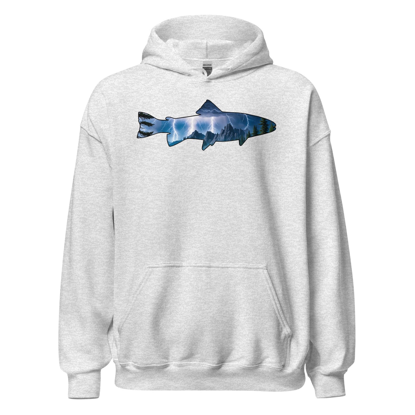 Lightning In The Mountains Trout Men's (Unisex) Hoodie - Hoodies - Discovery Co.