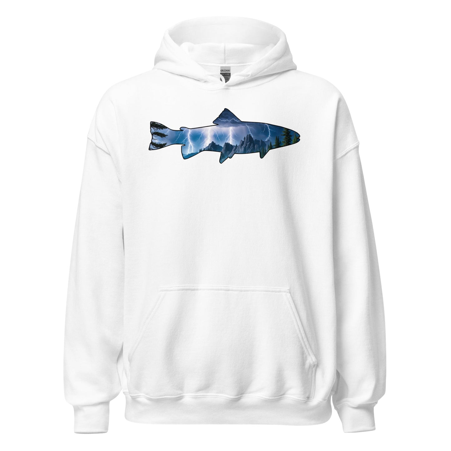 Lightning In The Mountains Trout Men's (Unisex) Hoodie - Hoodies - Discovery Co.