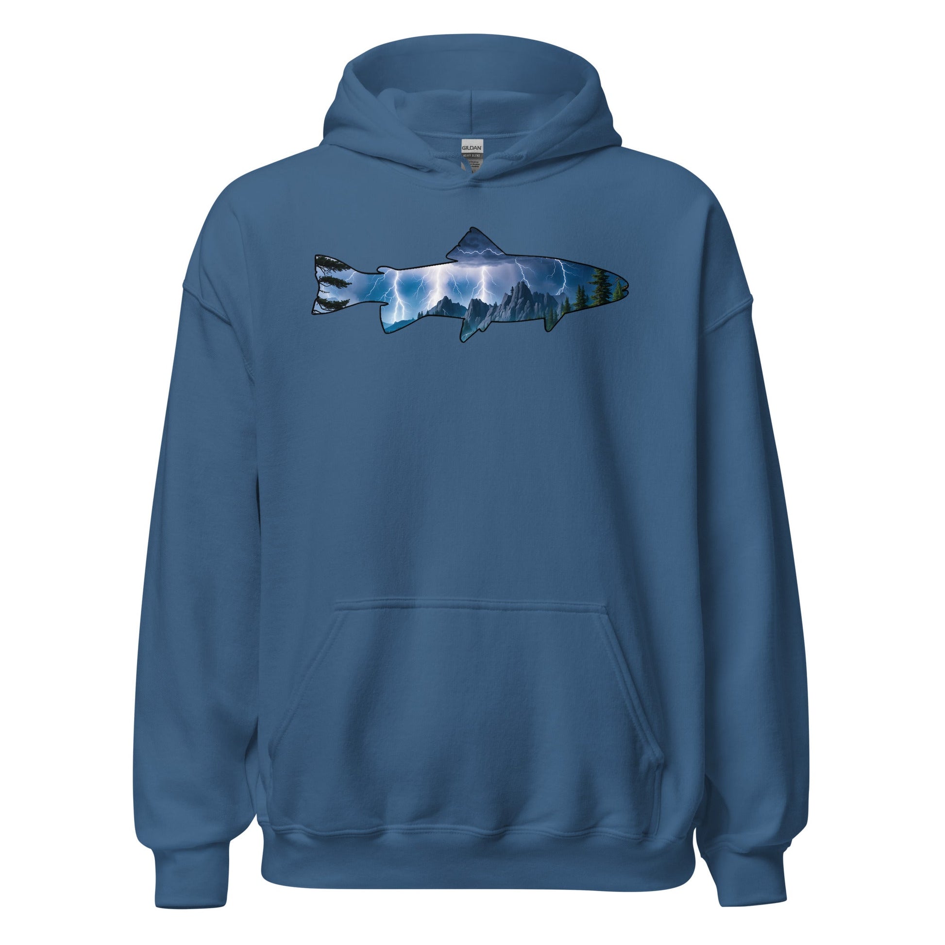 Lightning In The Mountains Trout Men's (Unisex) Hoodie - Hoodies - Discovery Co.