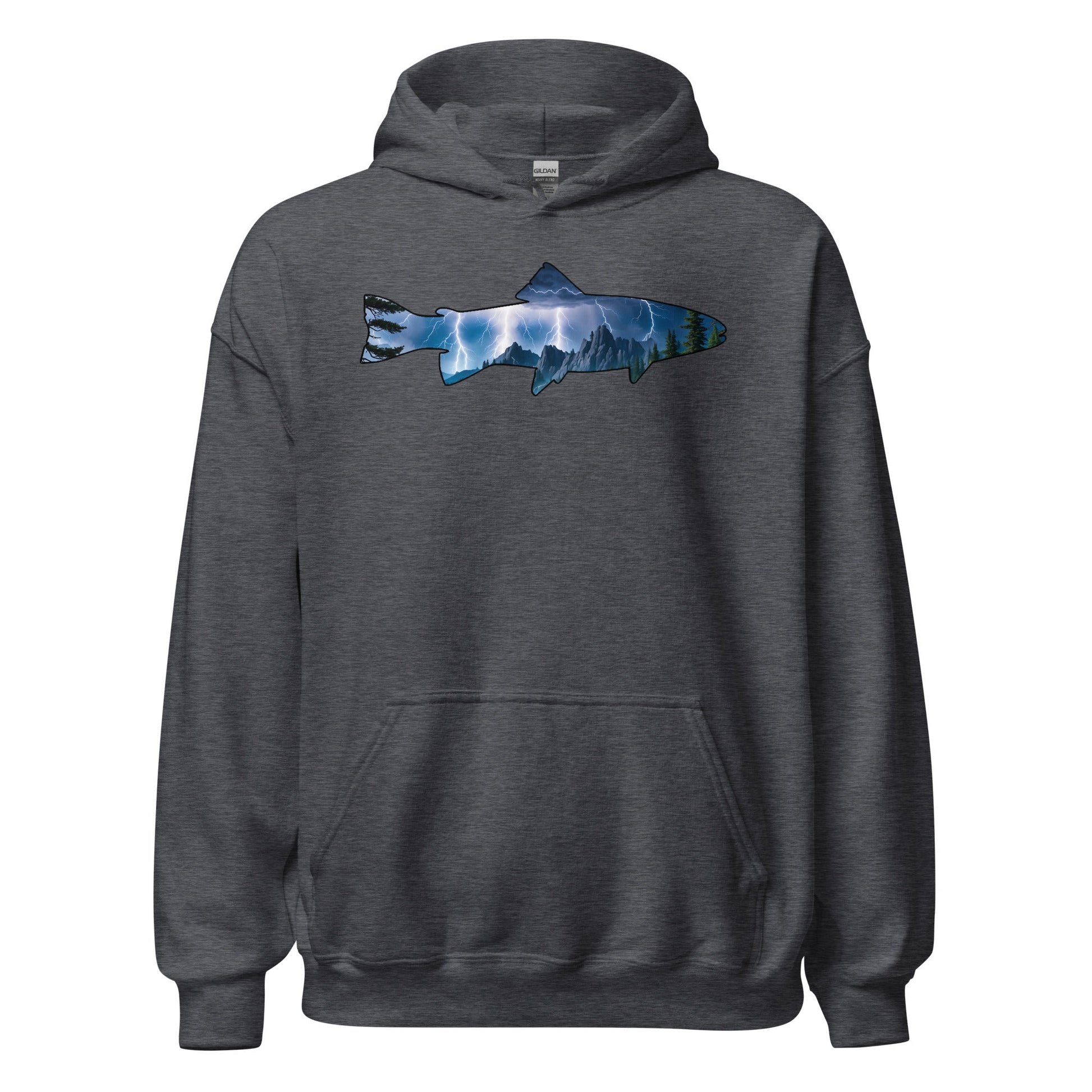 Lightning In The Mountains Trout Men's (Unisex) Hoodie - Hoodies - Discovery Co.