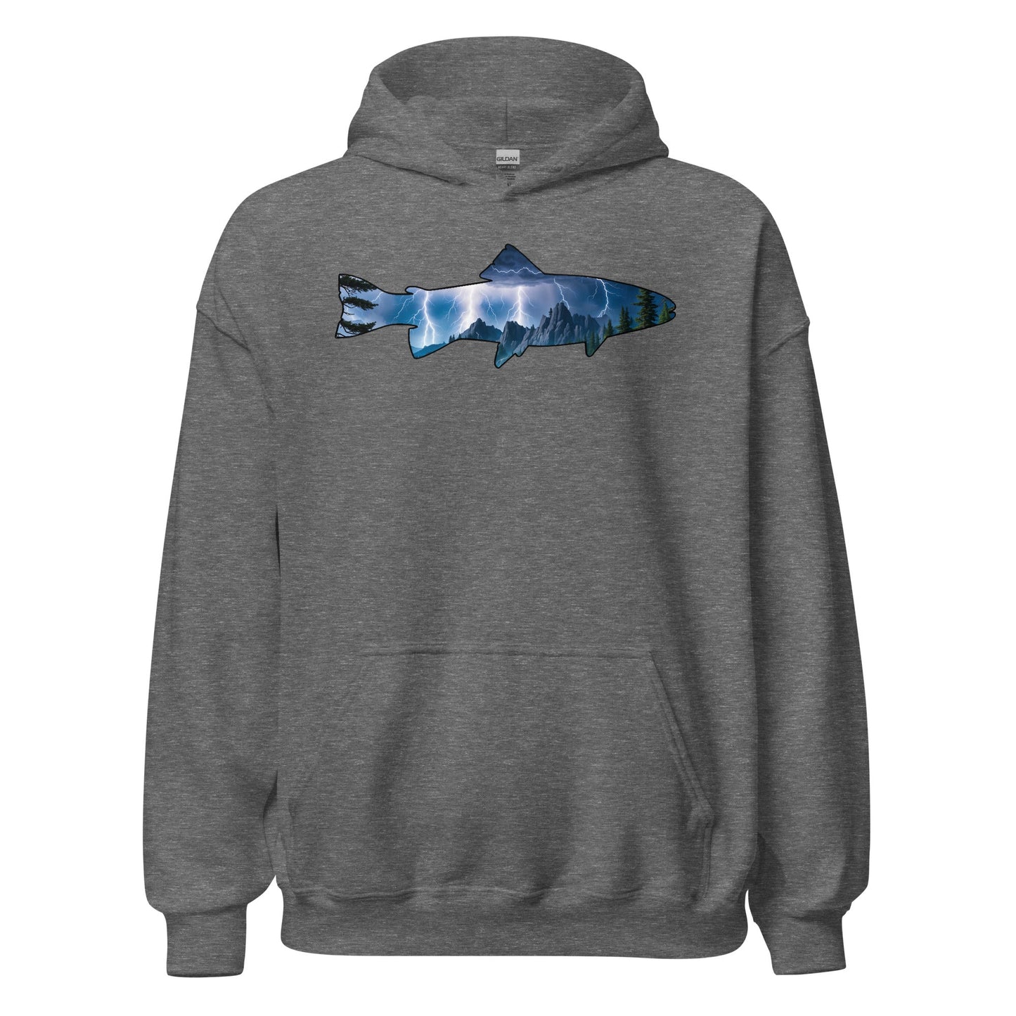 Lightning In The Mountains Trout Men's (Unisex) Hoodie - Hoodies - Discovery Co.