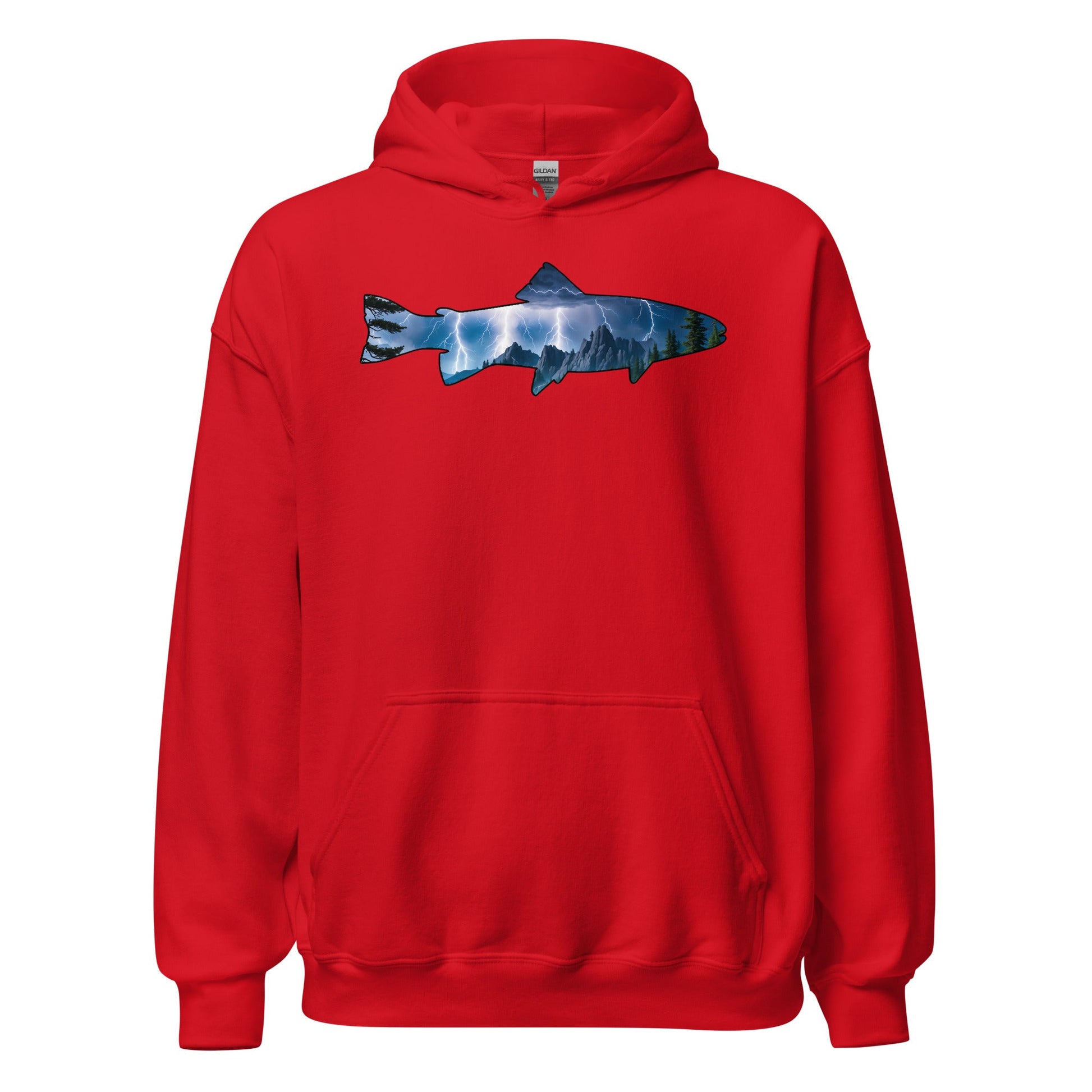 Lightning In The Mountains Trout Men's (Unisex) Hoodie - Hoodies - Discovery Co.