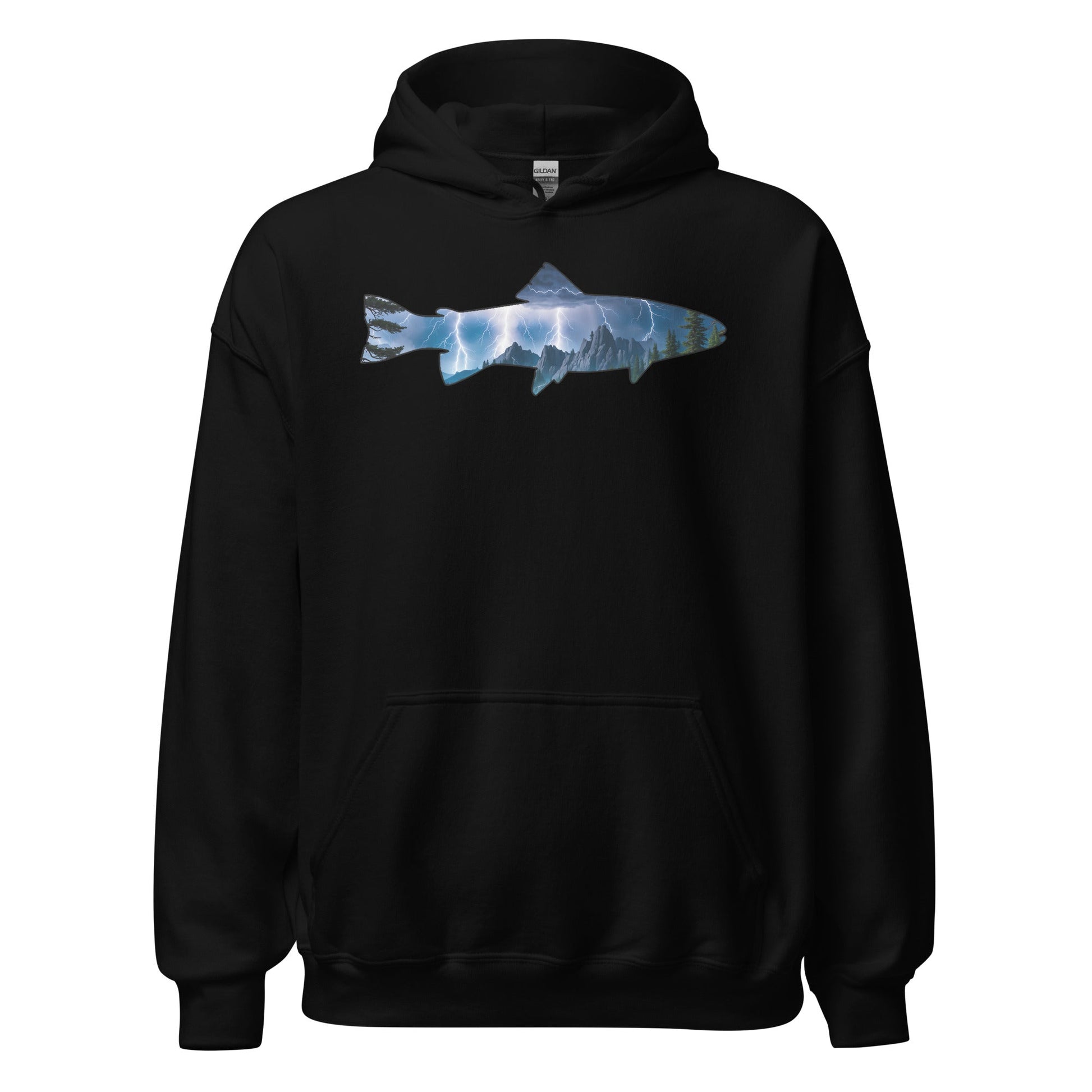 Lightning In The Mountains Trout Men's (Unisex) Hoodie - Hoodies - Discovery Co.